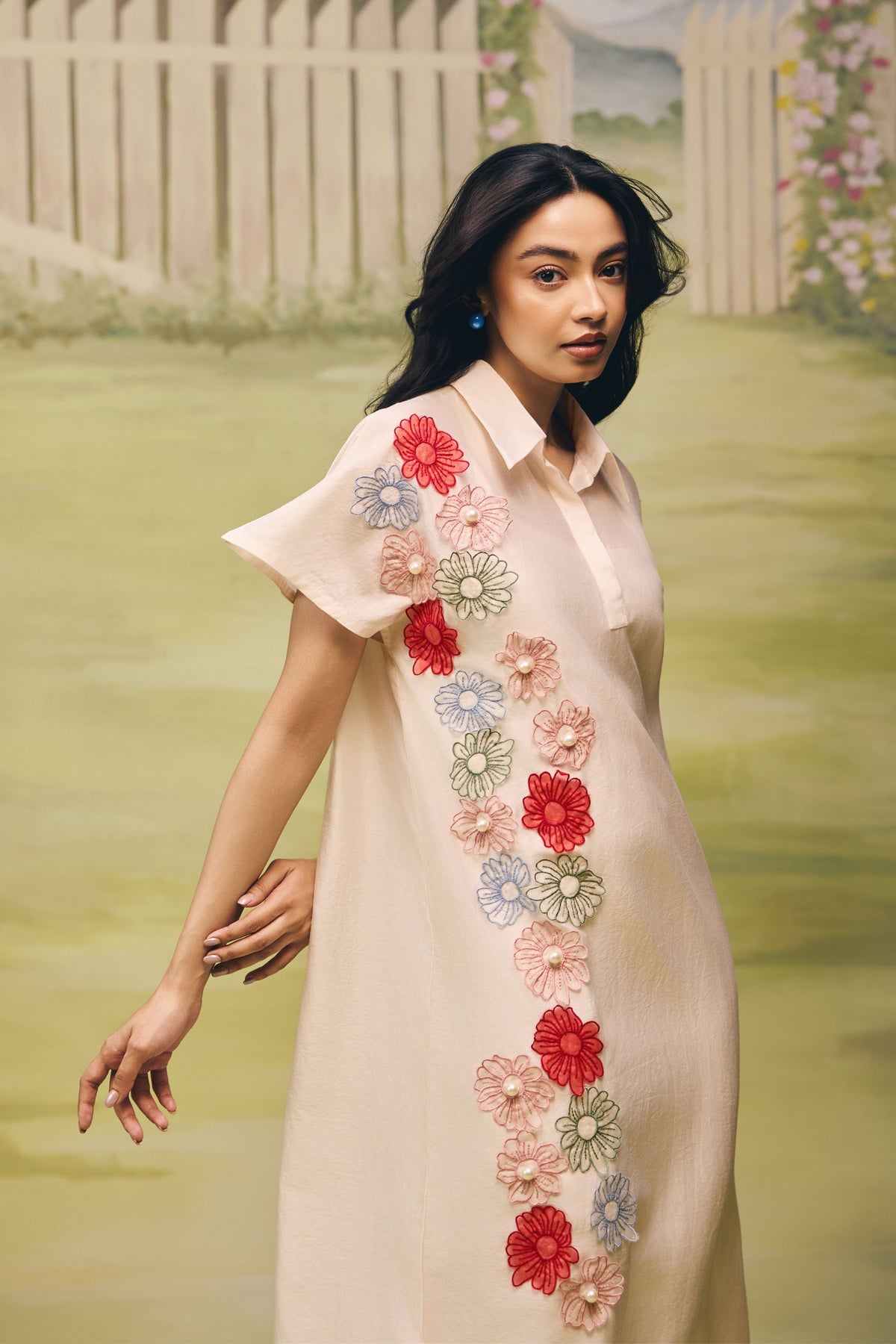 Petal Dust Fluid Shirt Dress