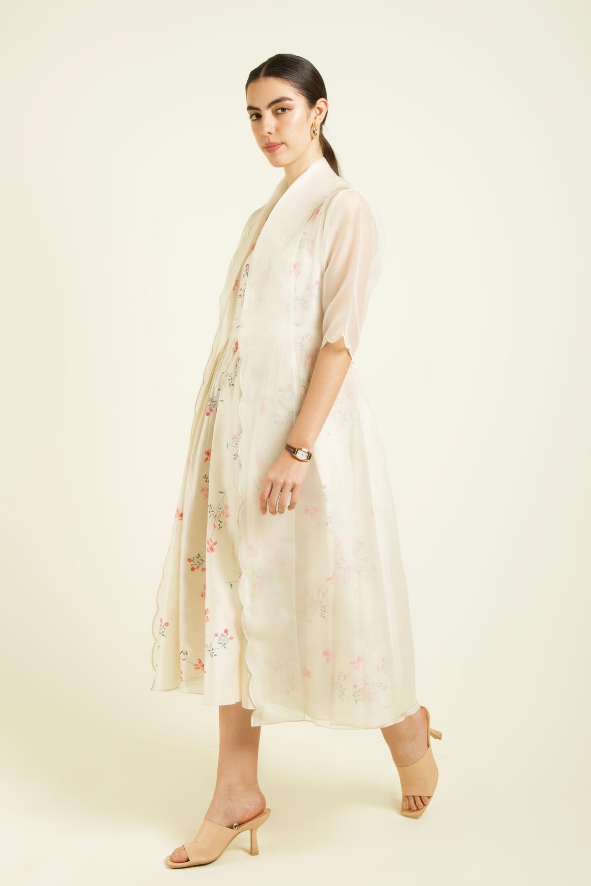 Ivory Scalloped Jacket Dress