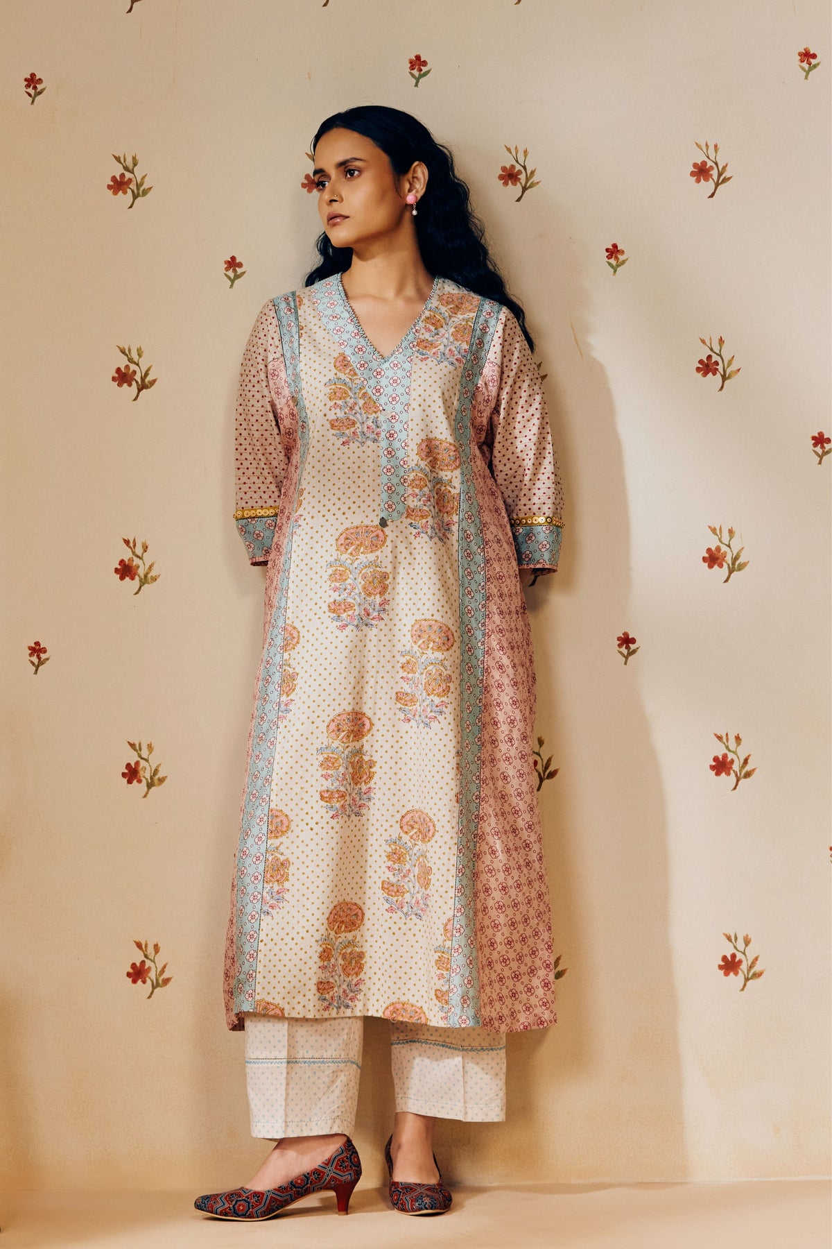 Off-white Printed Kurta Set