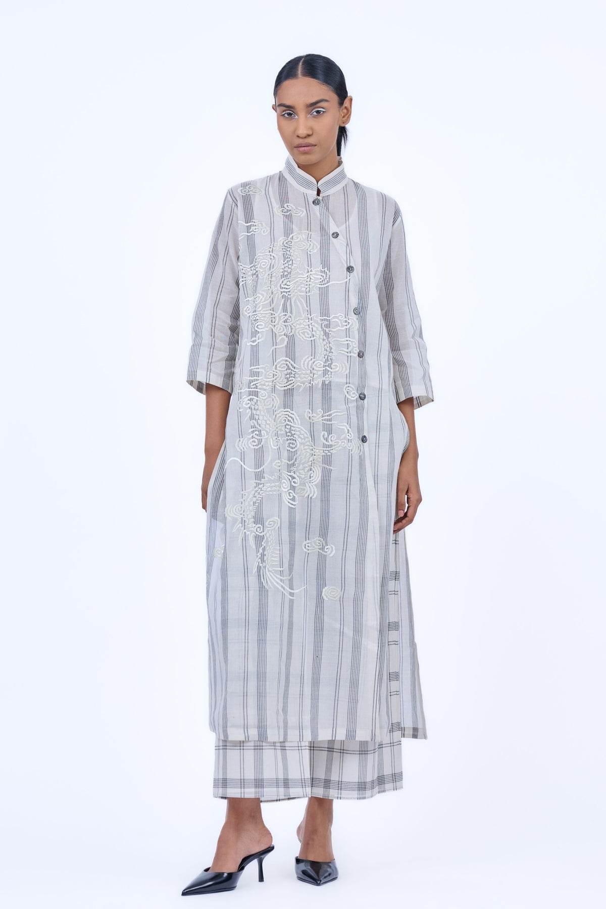 Ecru Yarn Dyed Cotton Pant