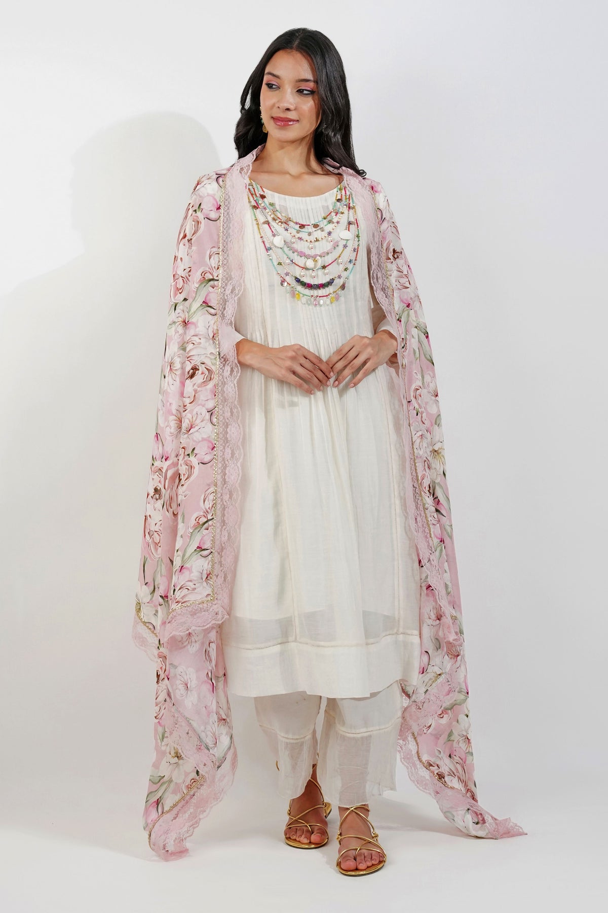 Fliry Pleats Shabby-chic Kurta Set