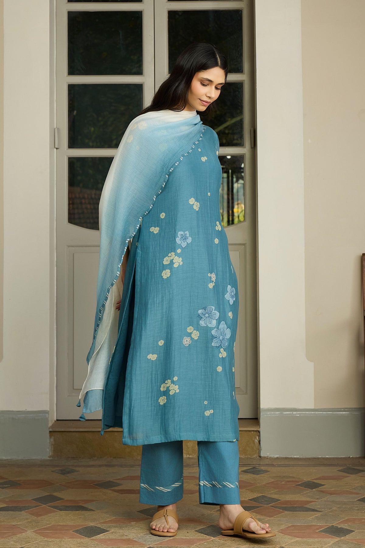 Ocean Applique Kurta Set