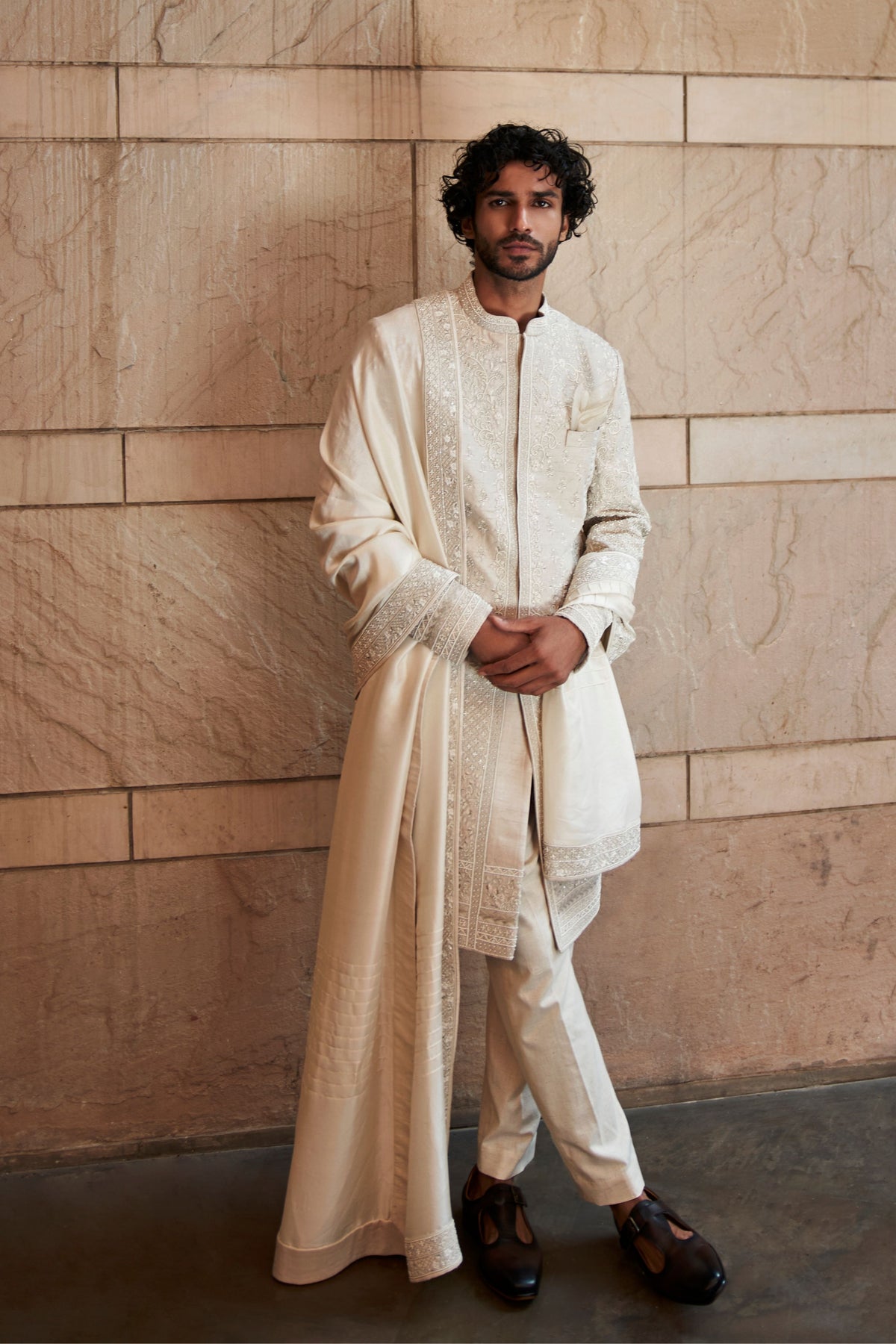 Ivory Rose Sherwani Set
