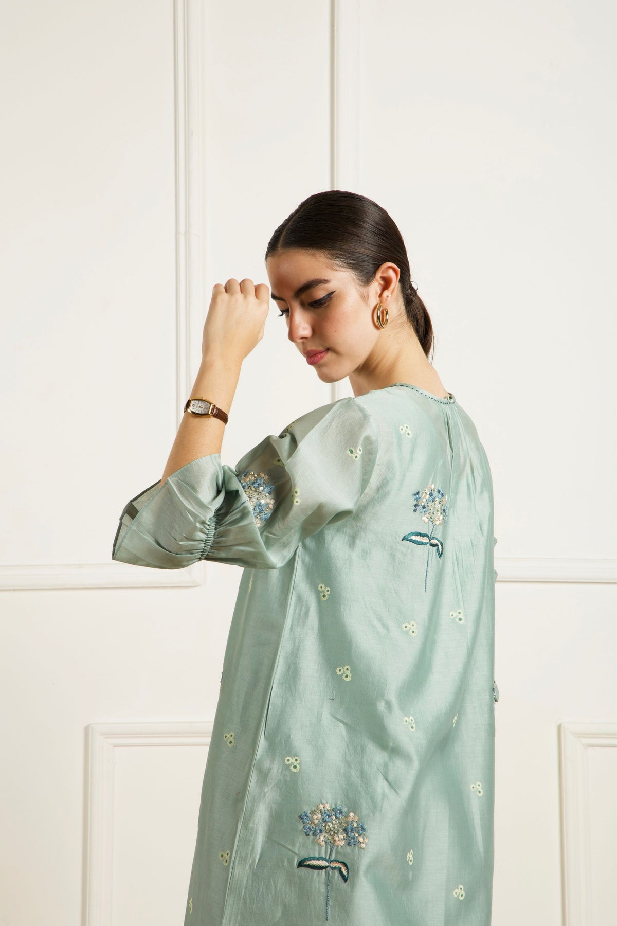 Mint Embroidered Kurta Set