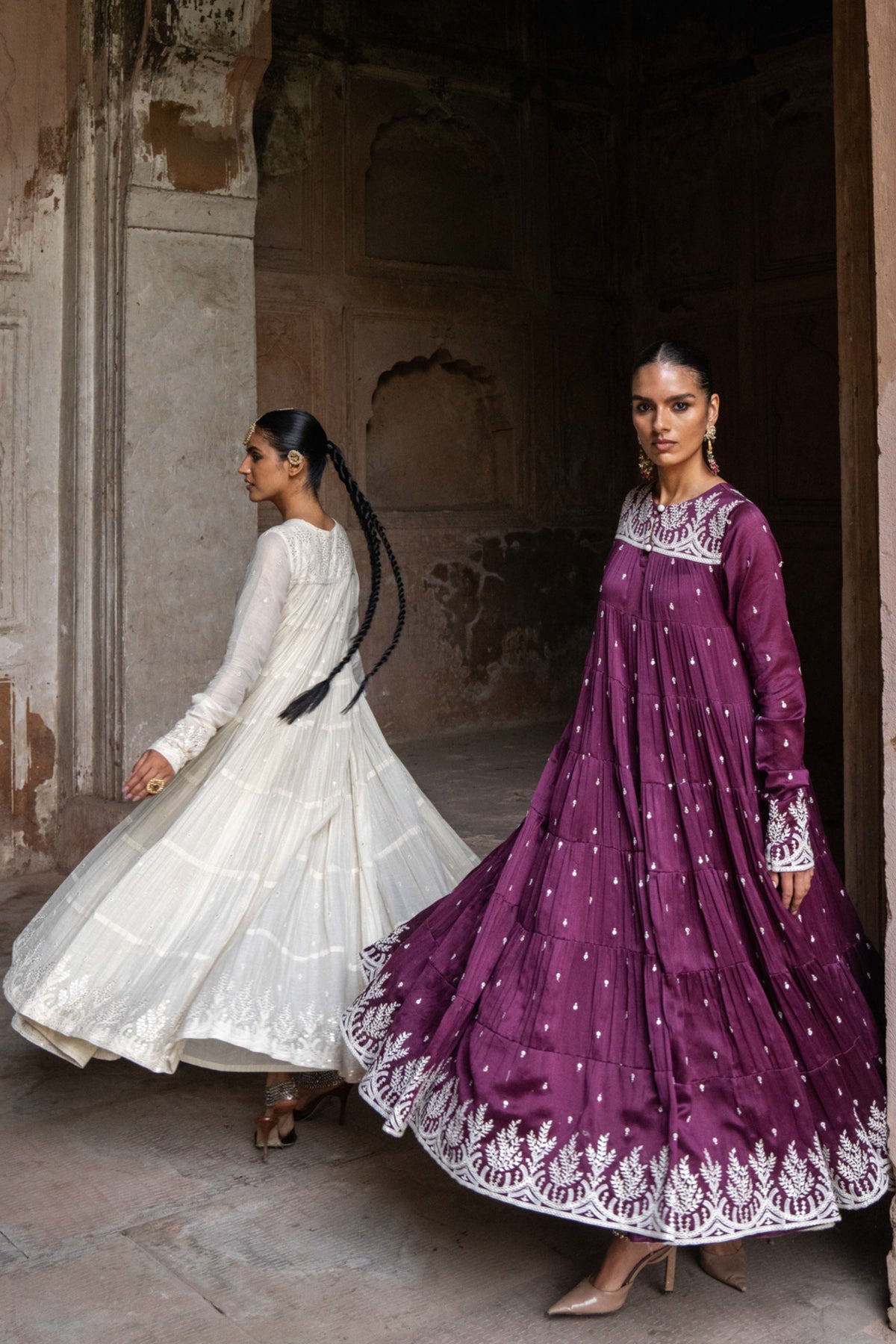 8 Layer All Over Embroidered Anarkali Set