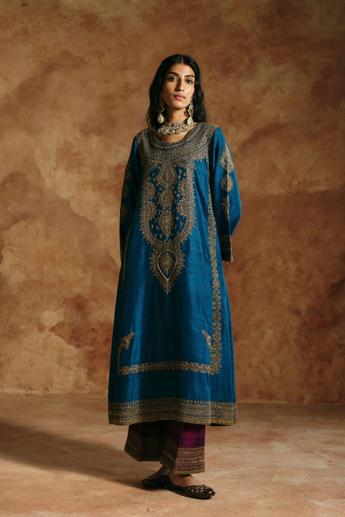 Teal Blue Sindh Kurta Set