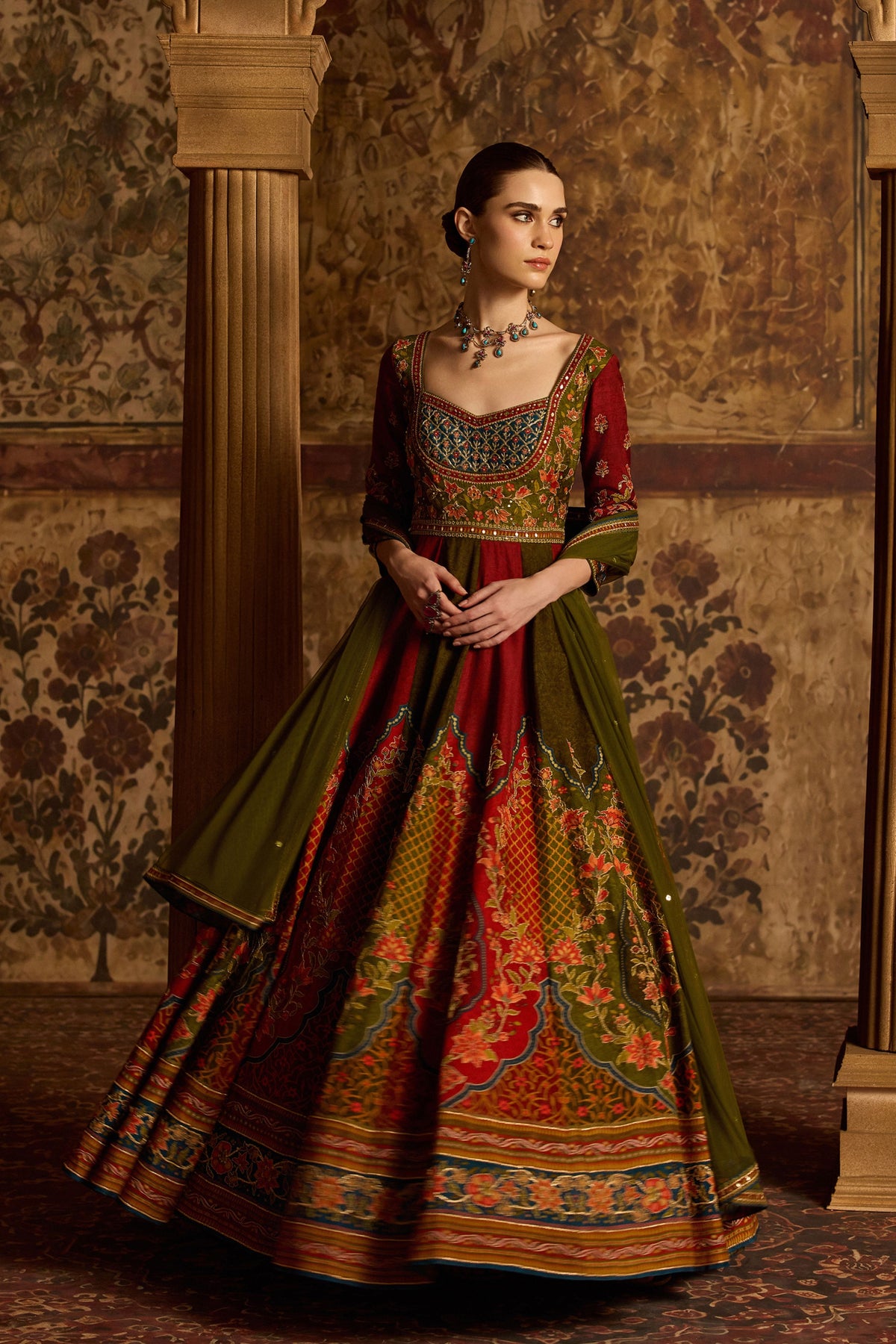 Shirina Maroon Anarkali Set