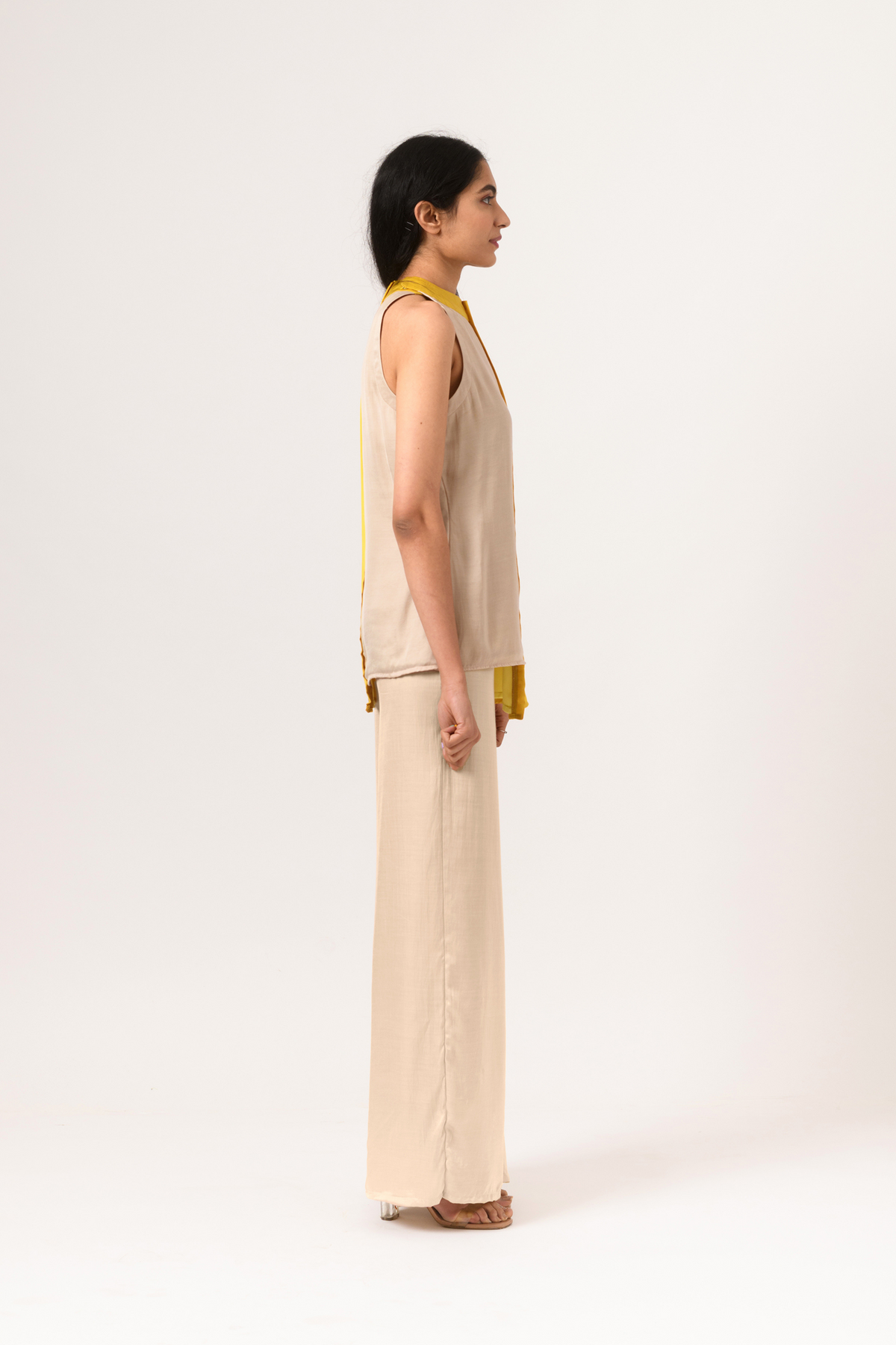 Yellow ecru halter neck co-ord