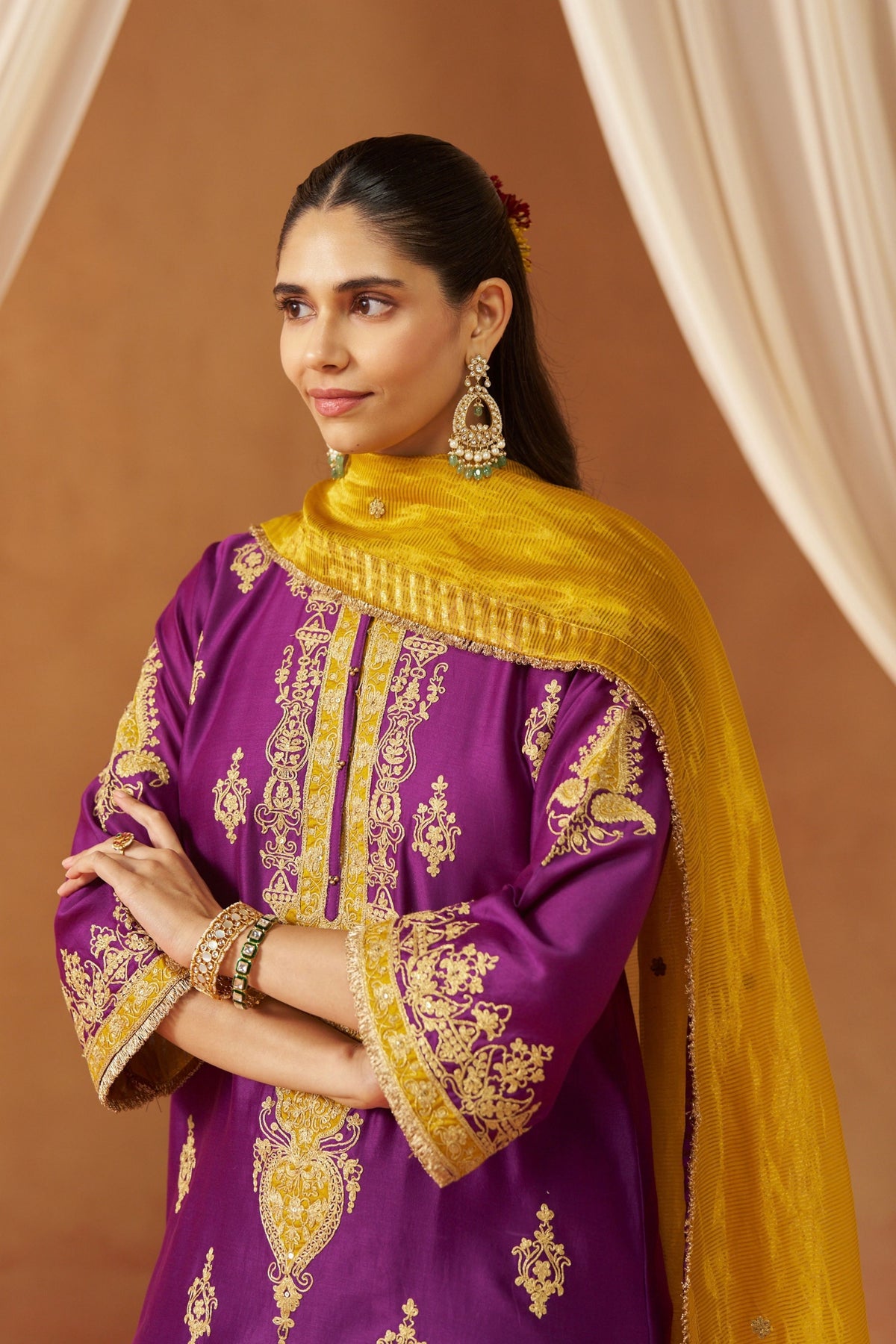 Mubina Deep Purple Kurta Set