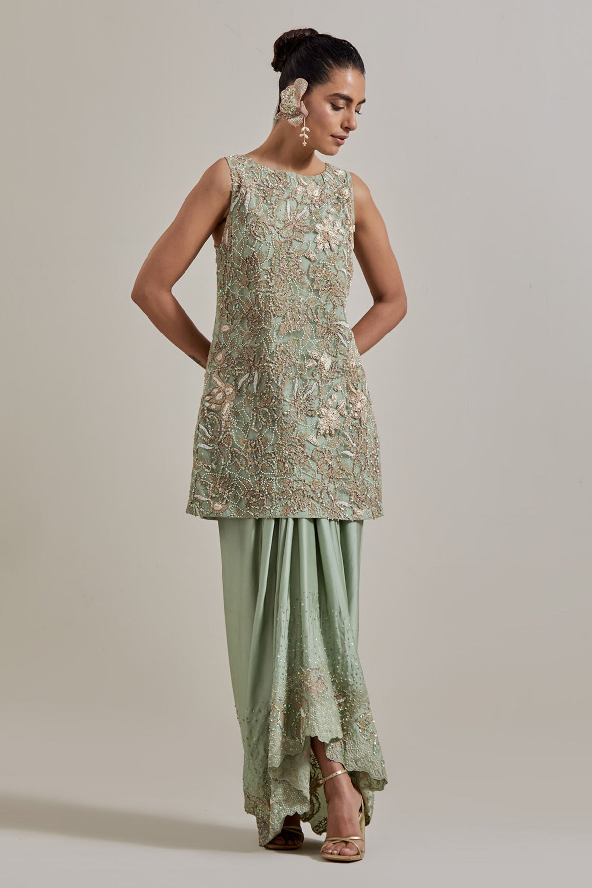 Green Skirt Set