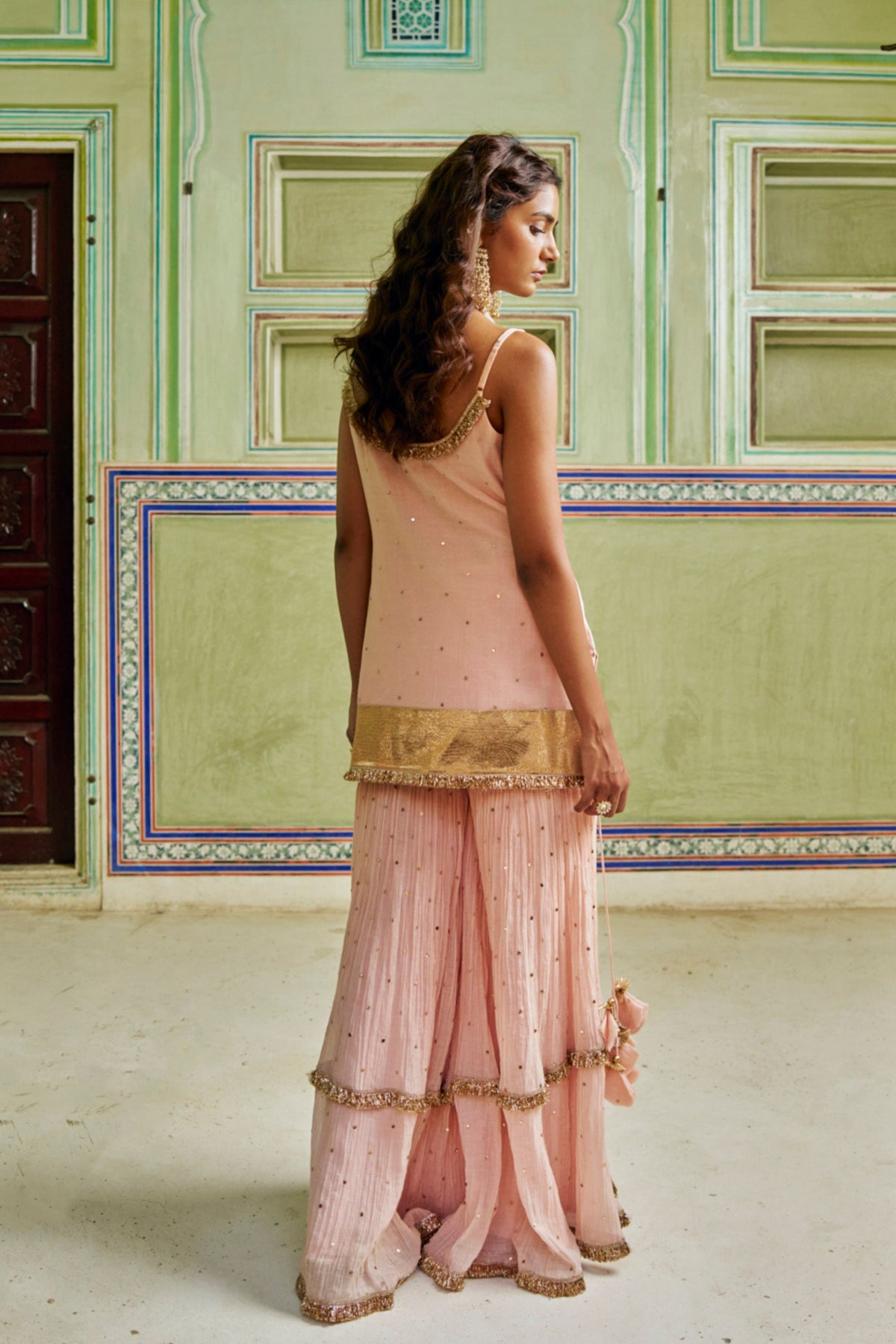 Vintage Blush Spaghetti Sharara Set