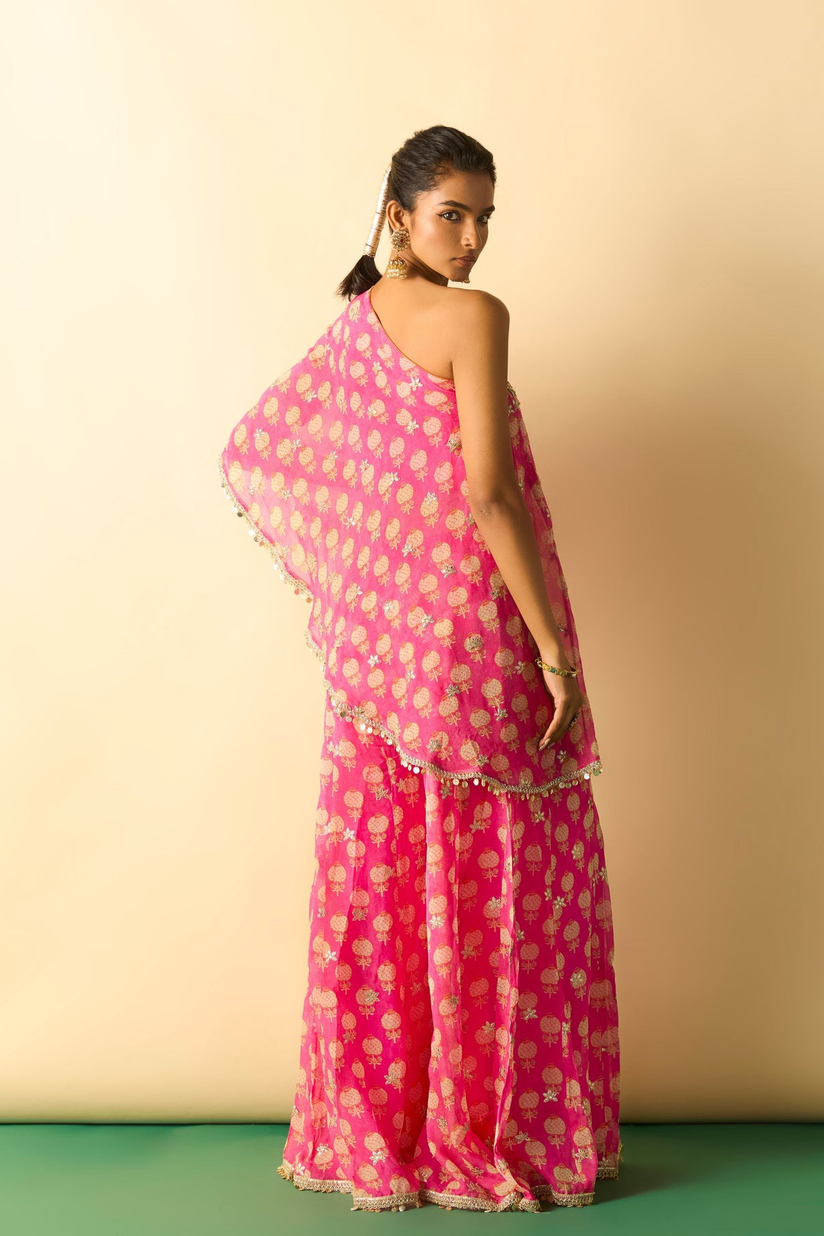 Chhavi Pink One Shoulder Set
