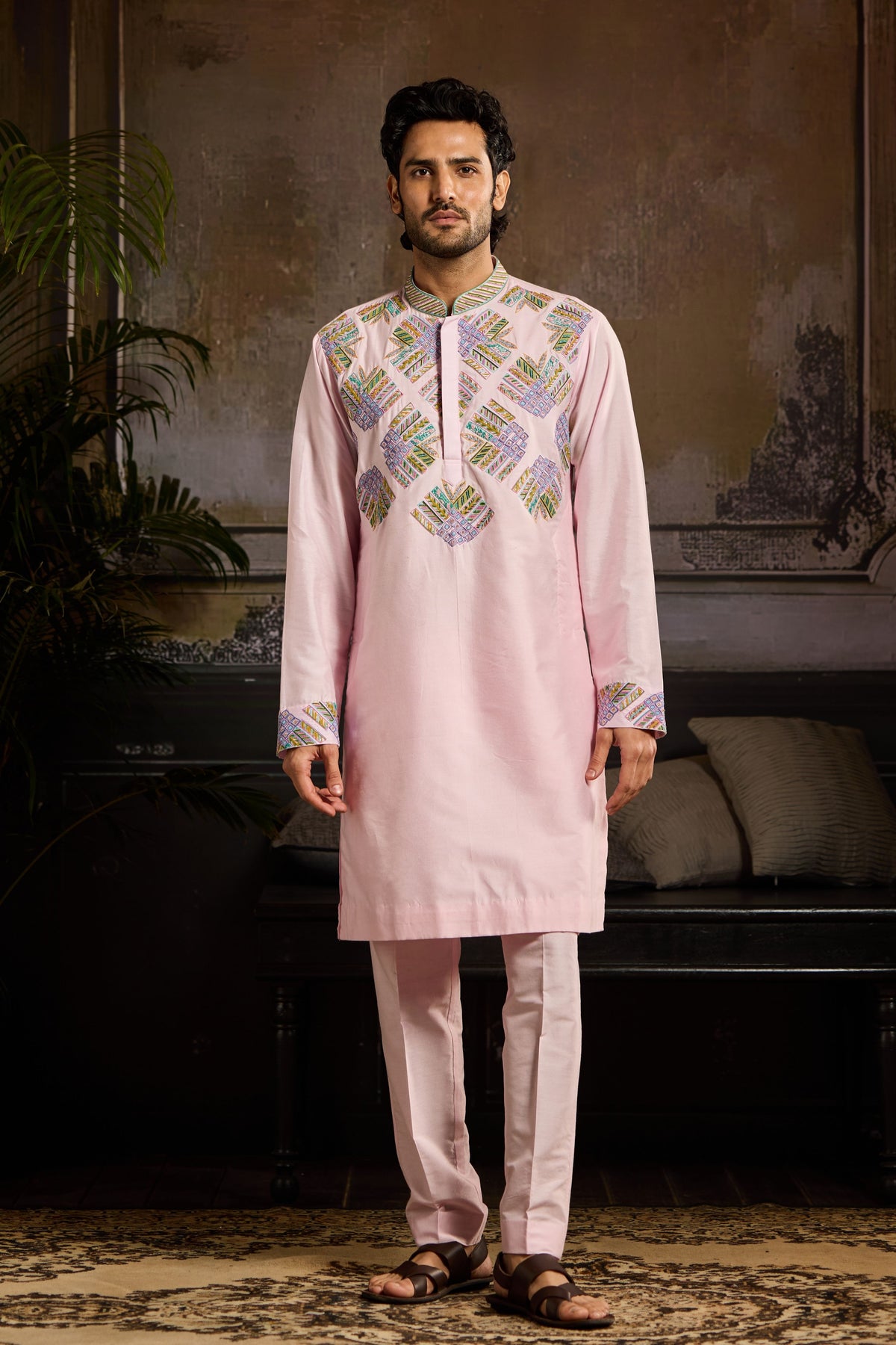 Blush Pink Butta Kurta Set