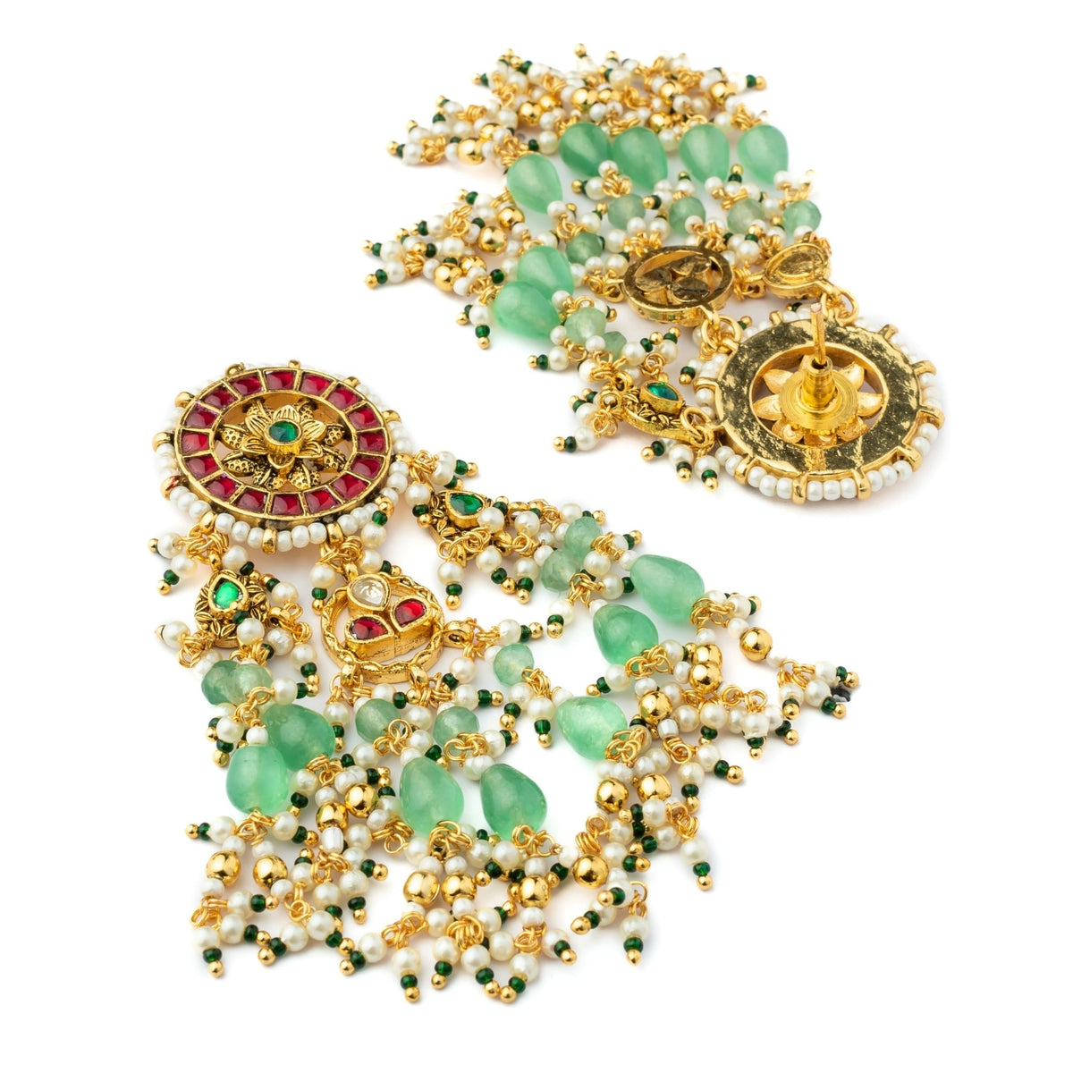 Green Polki Necklace Set