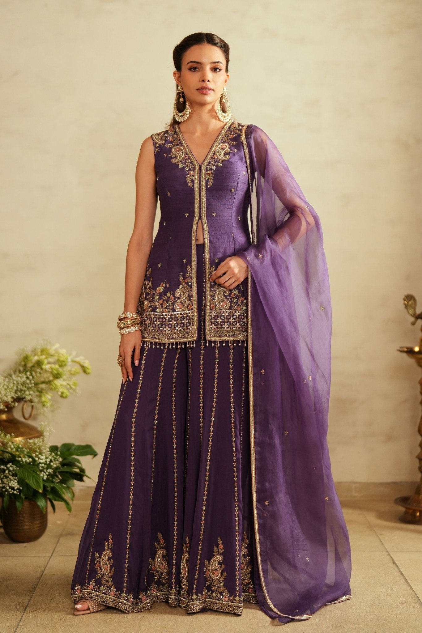 Ritual Purple Sharara Set - Saisha By Charu Arora - Elahe