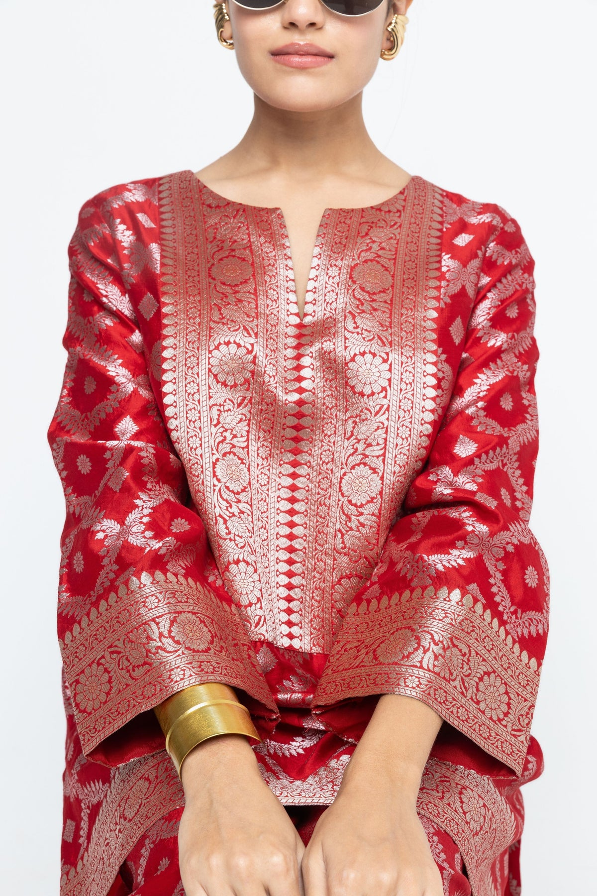 Heera  Jaal Red Tunic Set