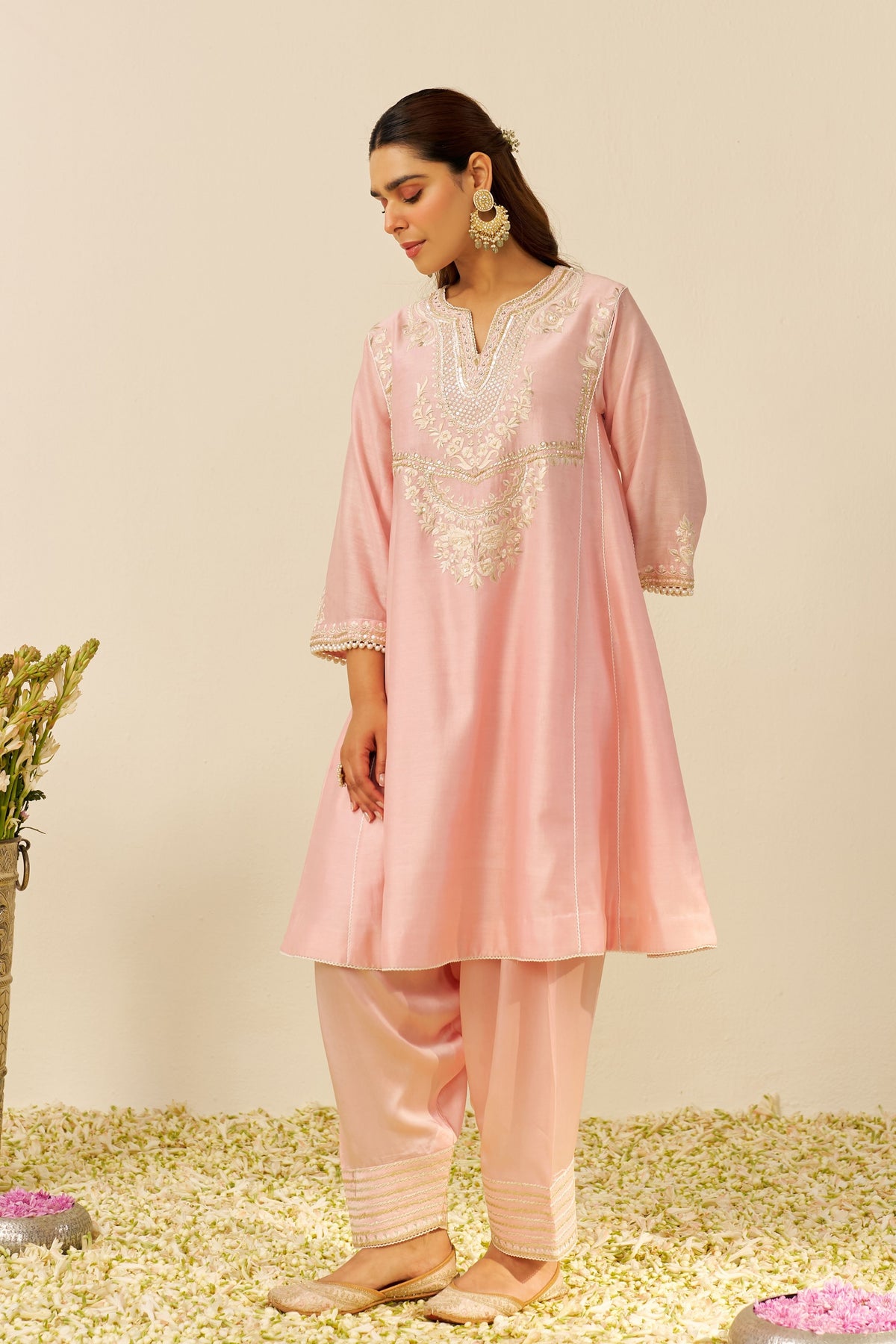Aiza Blush Pink Kurta Set