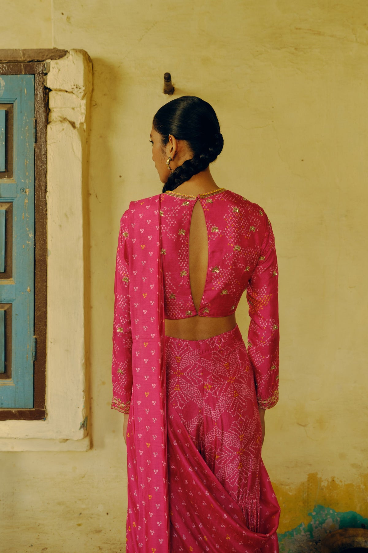 Rani Pink Sharara Saree