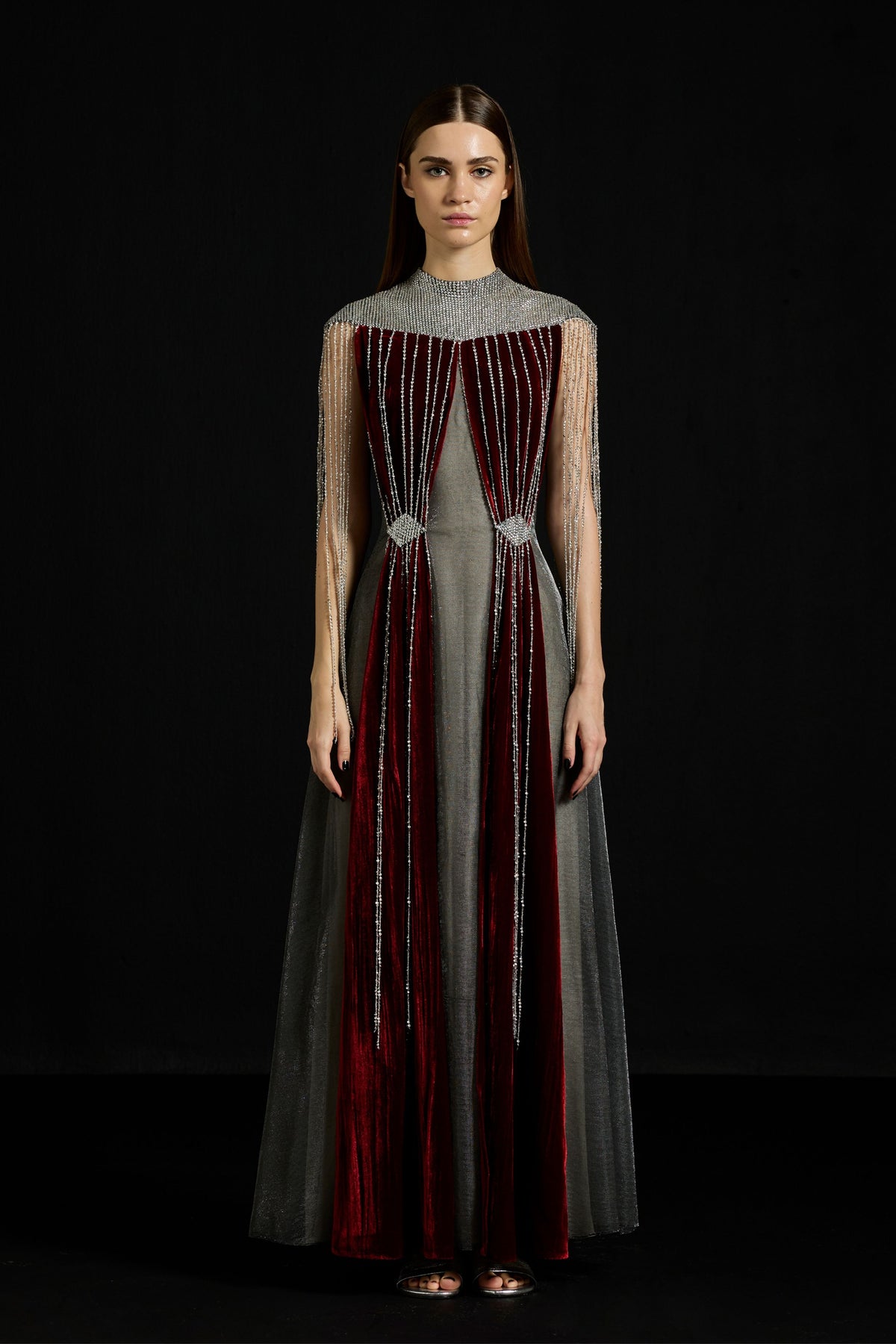 Velvet and Sequins Fringe Dress