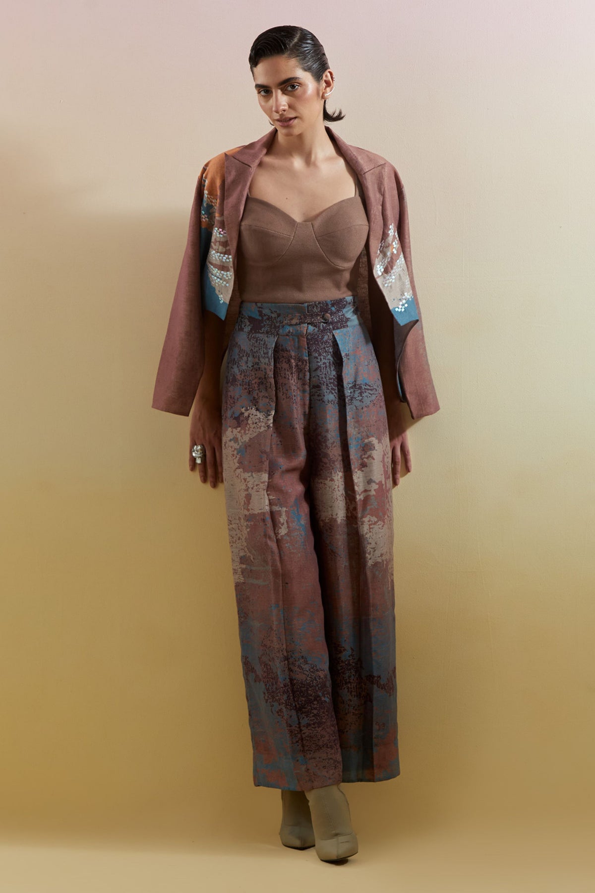 Asymmetrical Jacket Set
