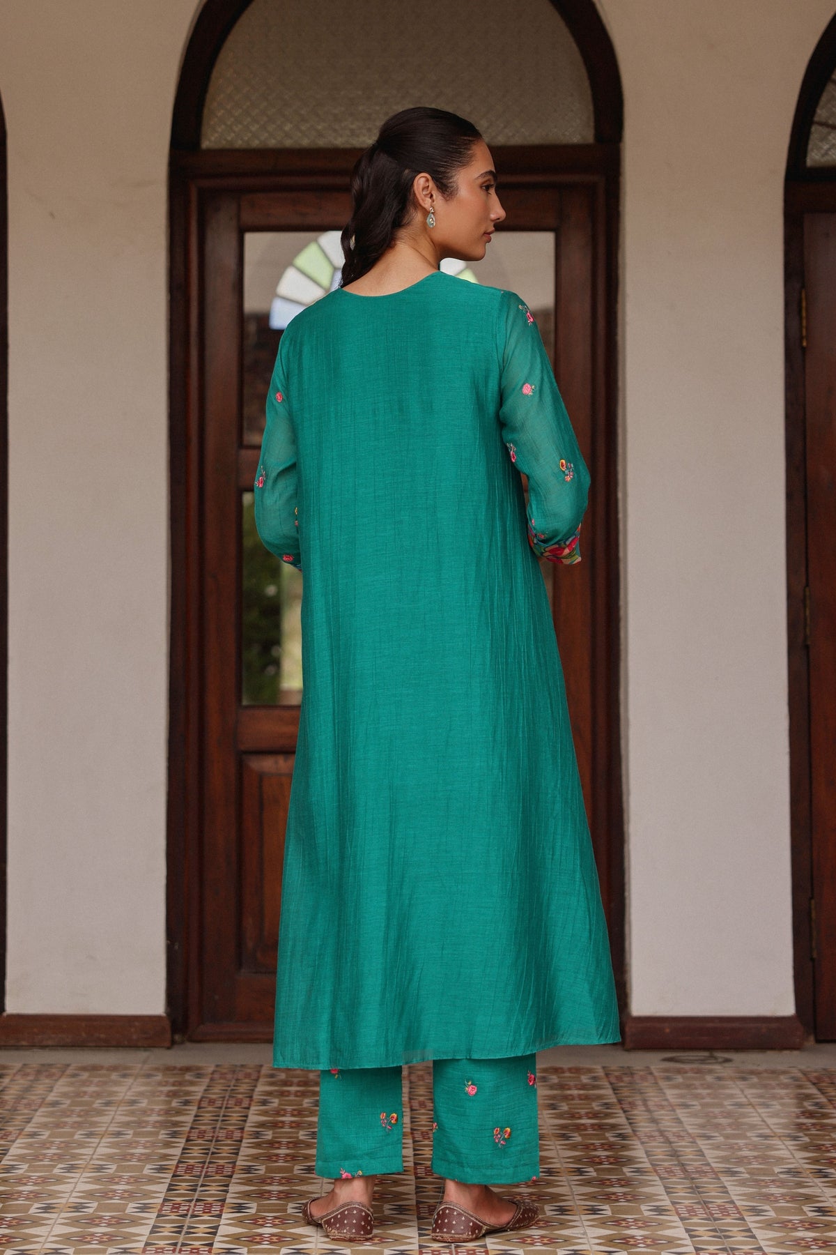 Teal Bloom Tunic Set