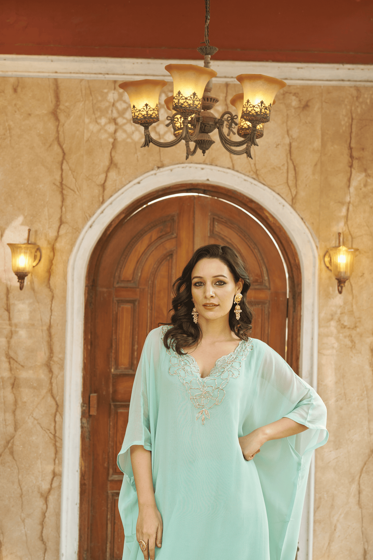 Ruya Aqua Kaftan Set