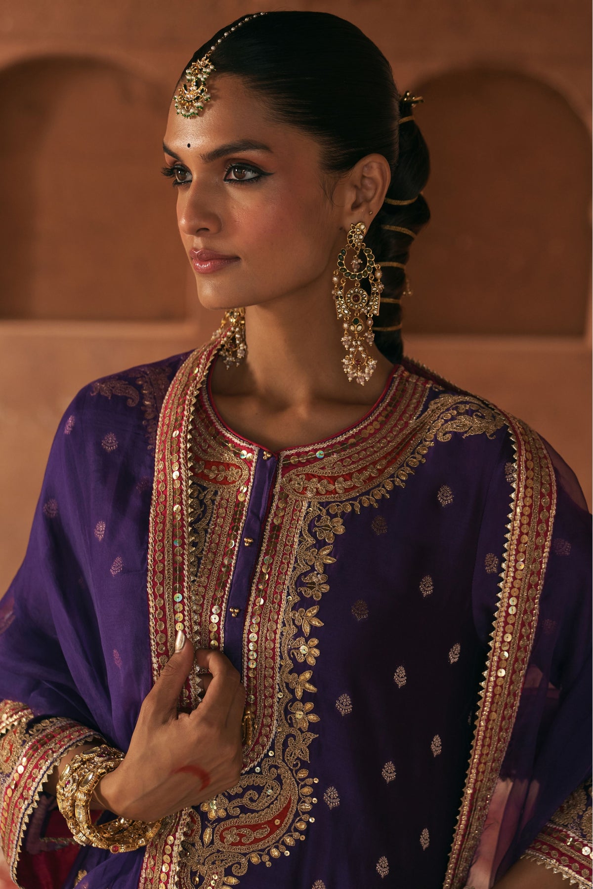 Farhana Purple Kurta Set
