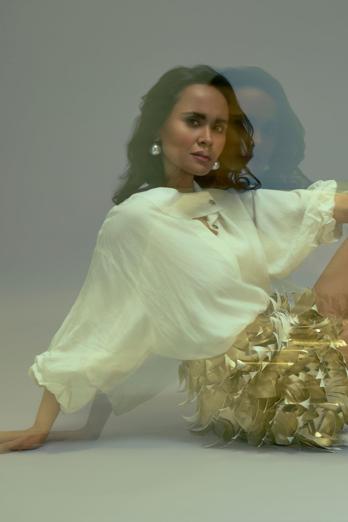 Mandarin 3d Applique Co-ord Set