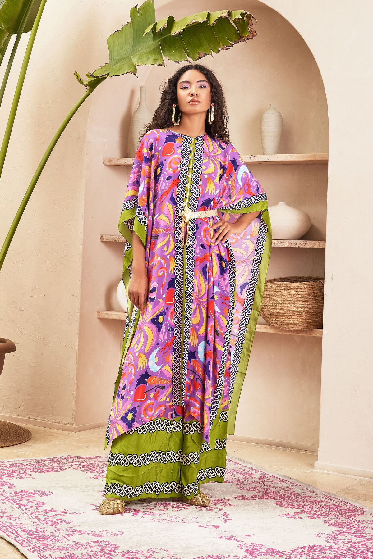 Sylvia Lilac Kaftan Top &amp; Pant Set