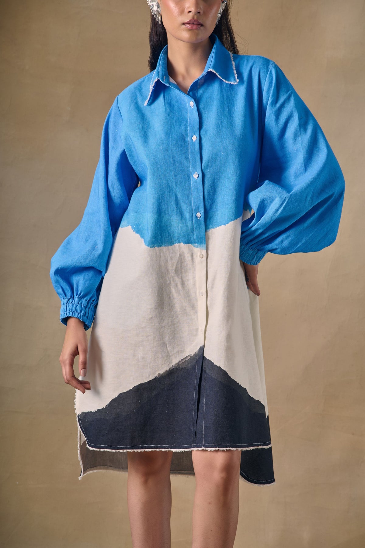 Blue Washed Shirt Dress