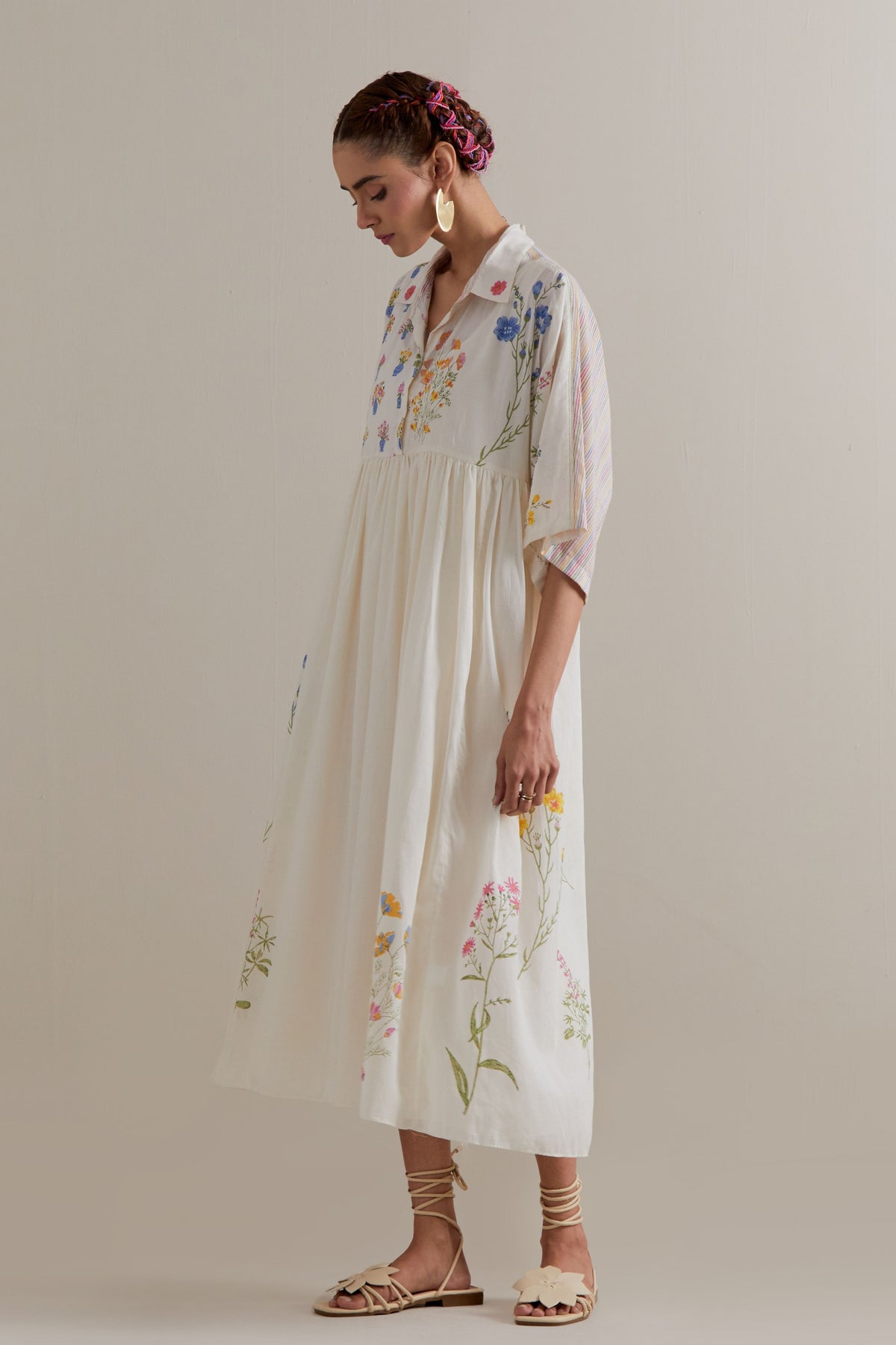 Multicolour Floral Gathered Dress