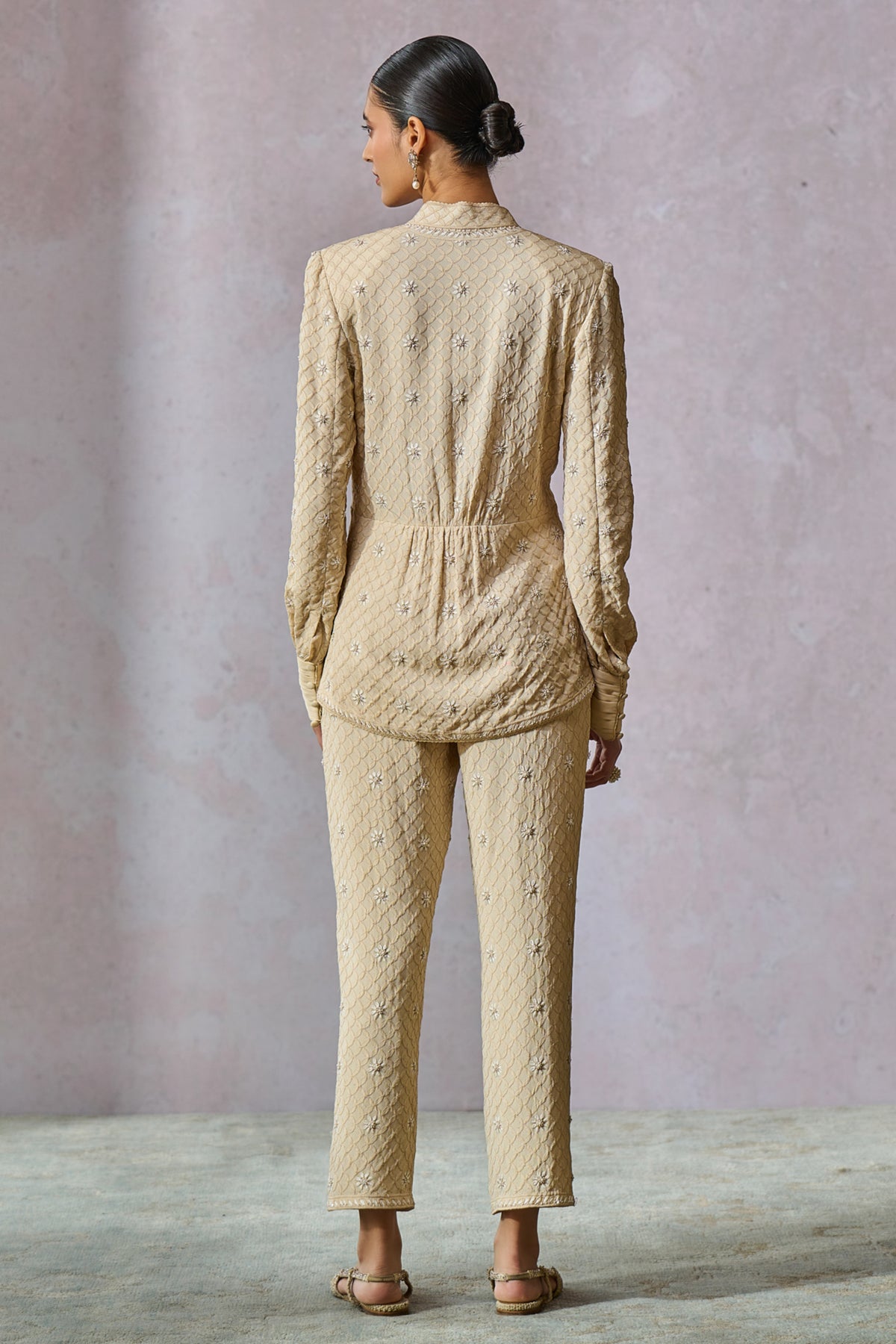 Ecru Jacket With Trouser