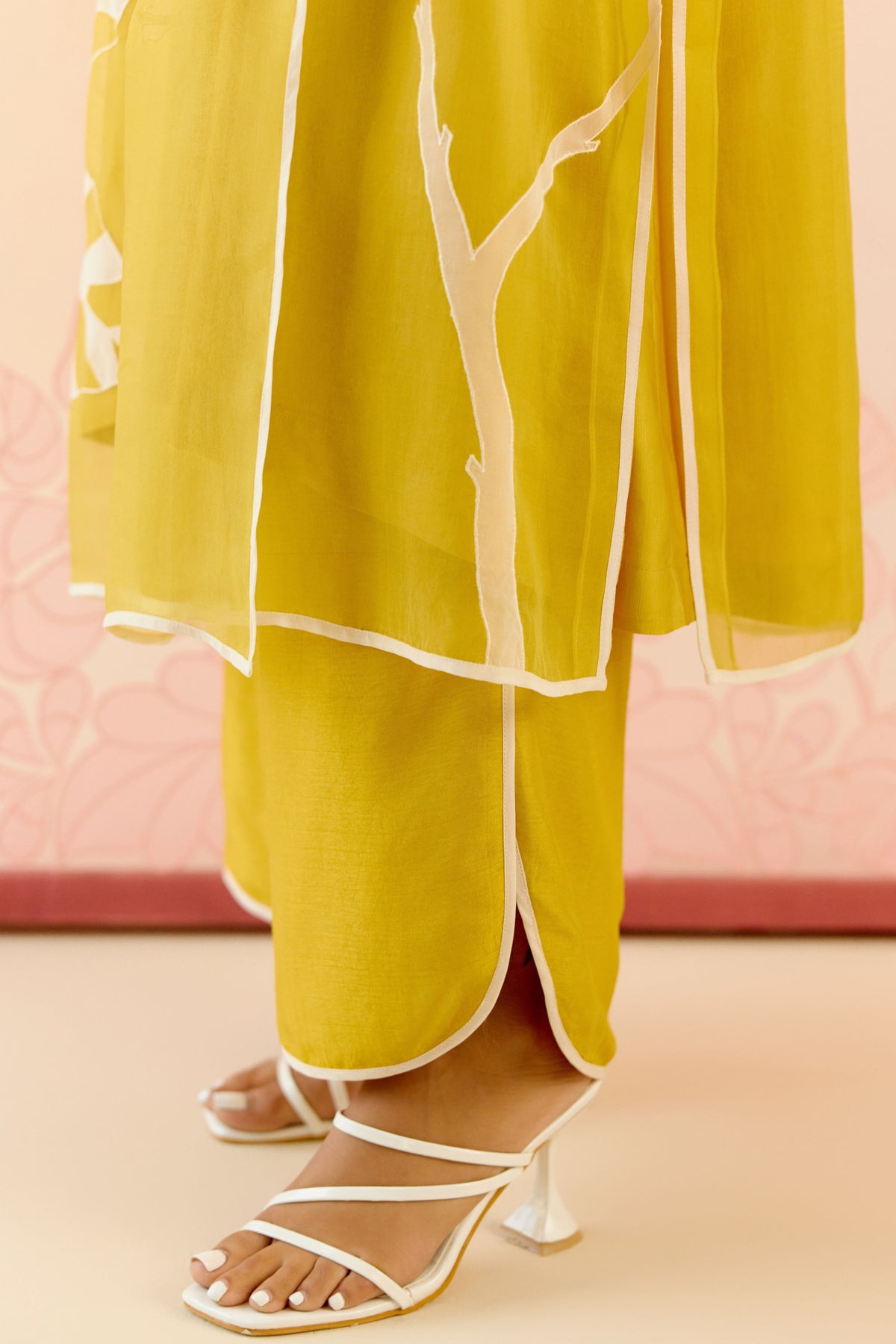 Mustard Applique Kurta Set
