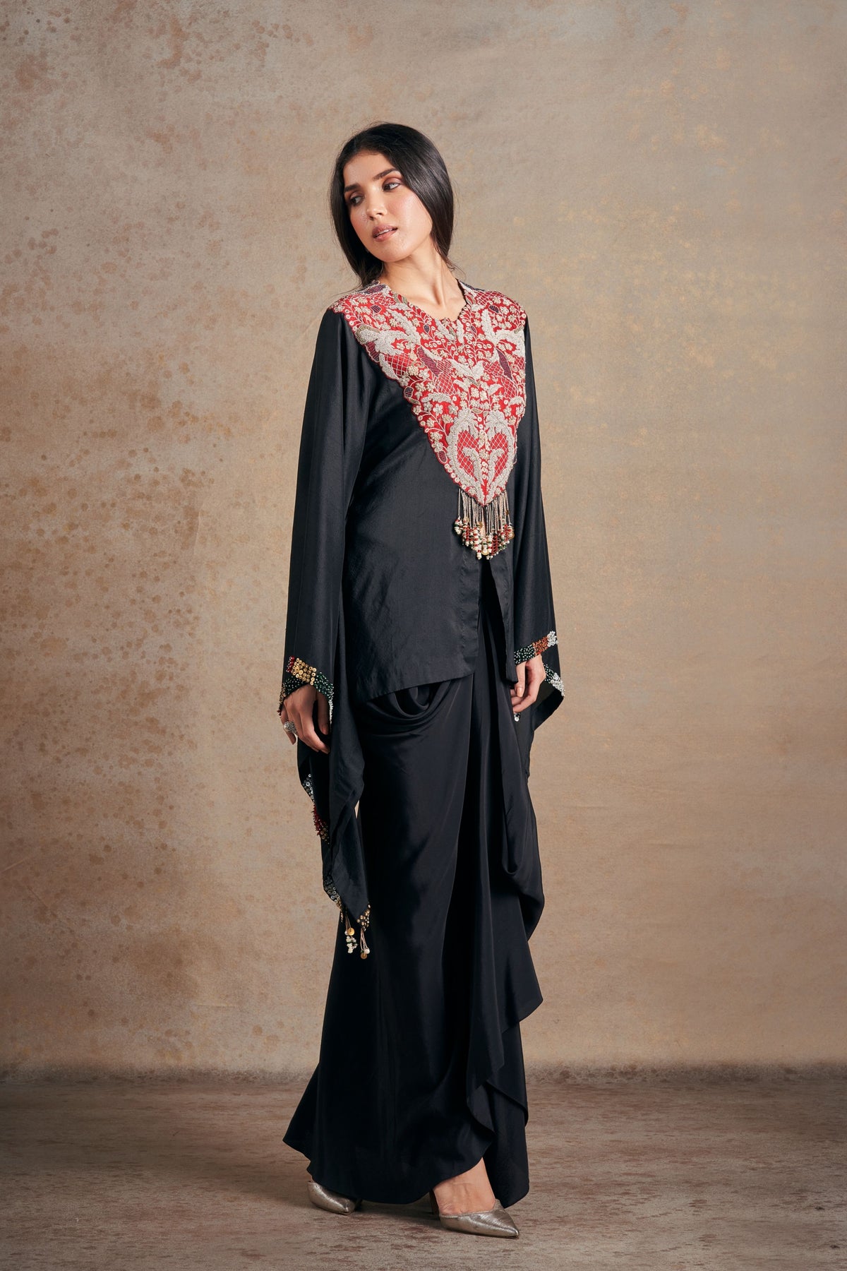 Exquisite Black Kaftan Set