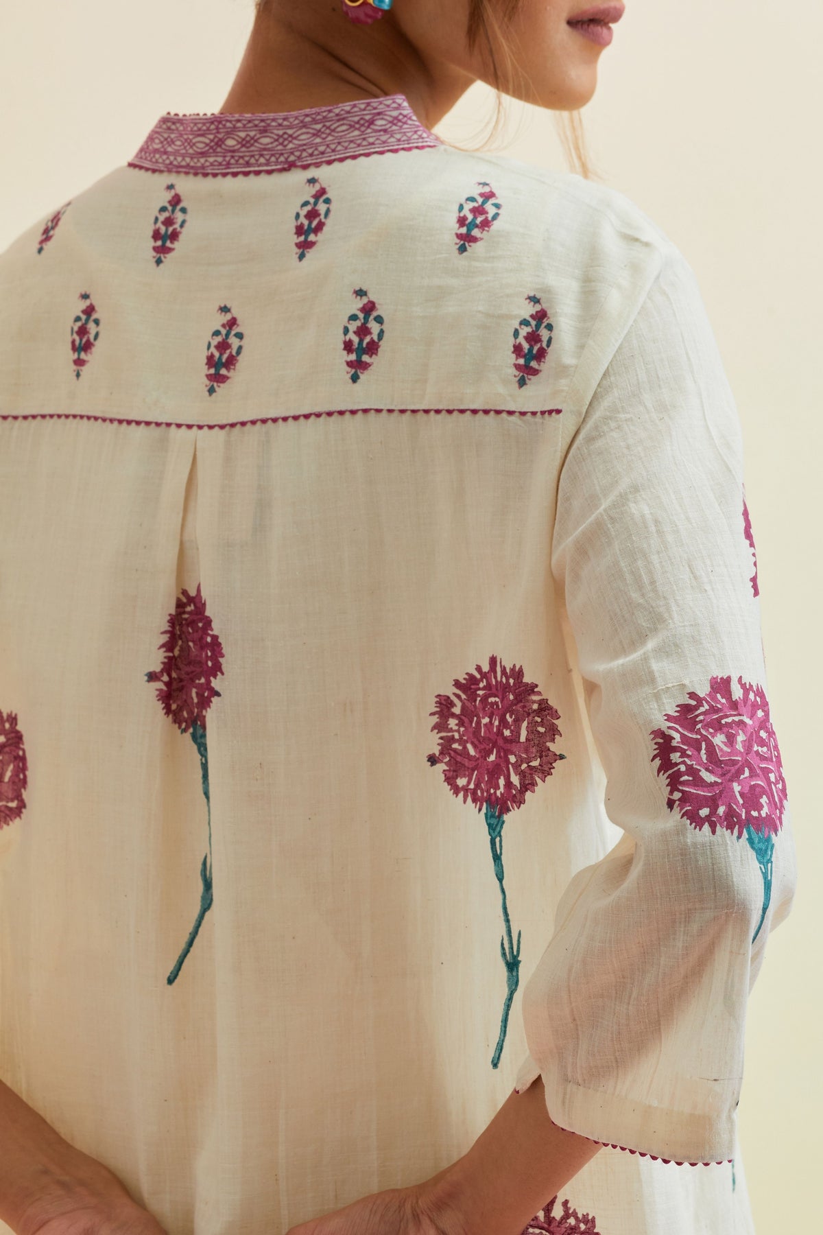 Off-white Embroidered Kurta Set