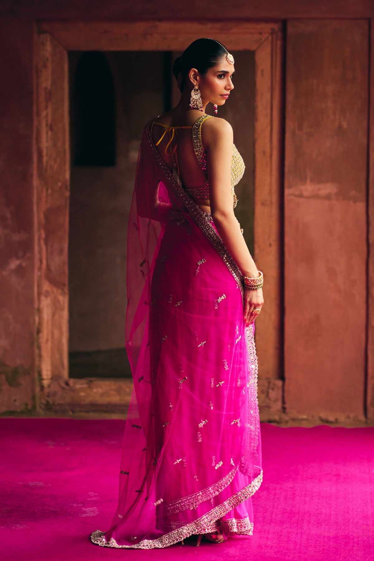Rani Net Saree Set