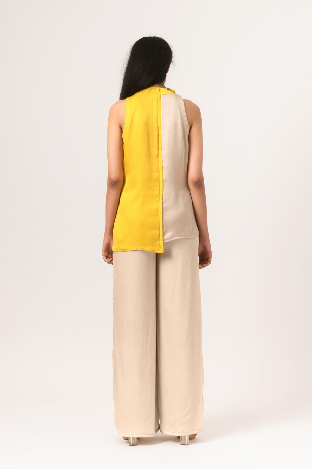 Yellow ecru halter neck co-ord