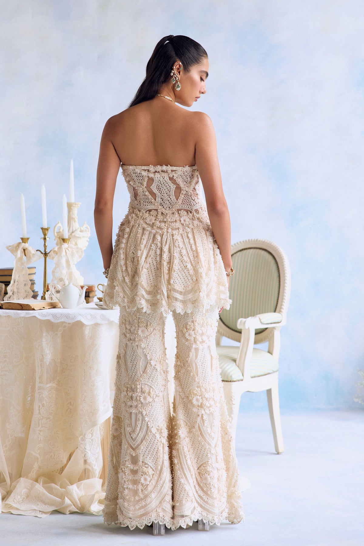 Faye Peplum Sharara Set