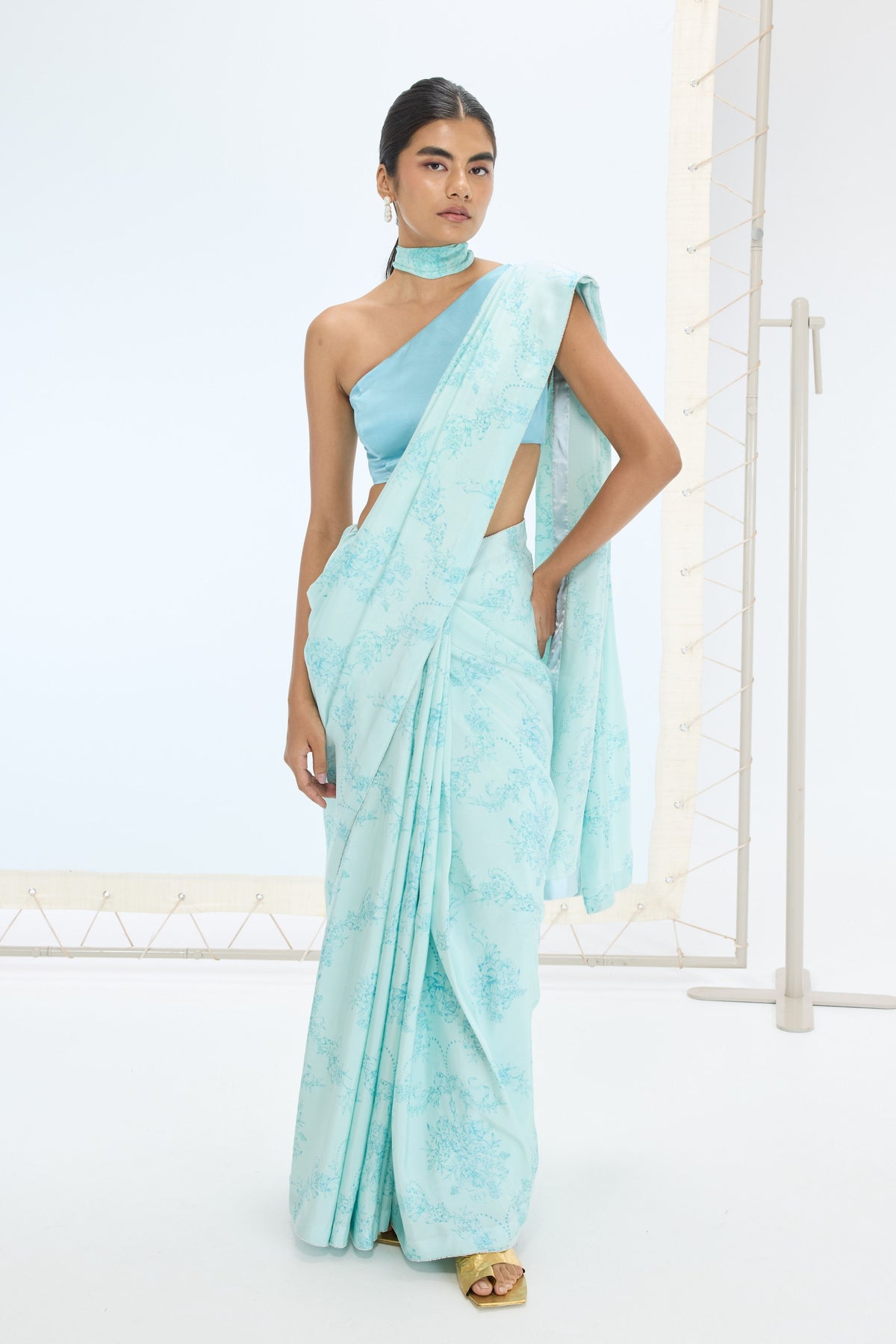 Ruby Saree in Turquoise Blue
