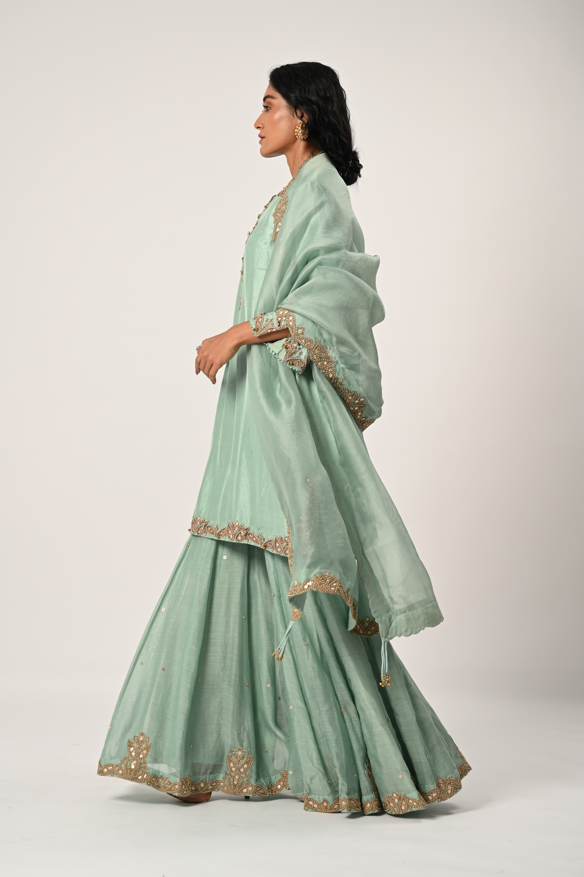 Powder Blue Sharara Set