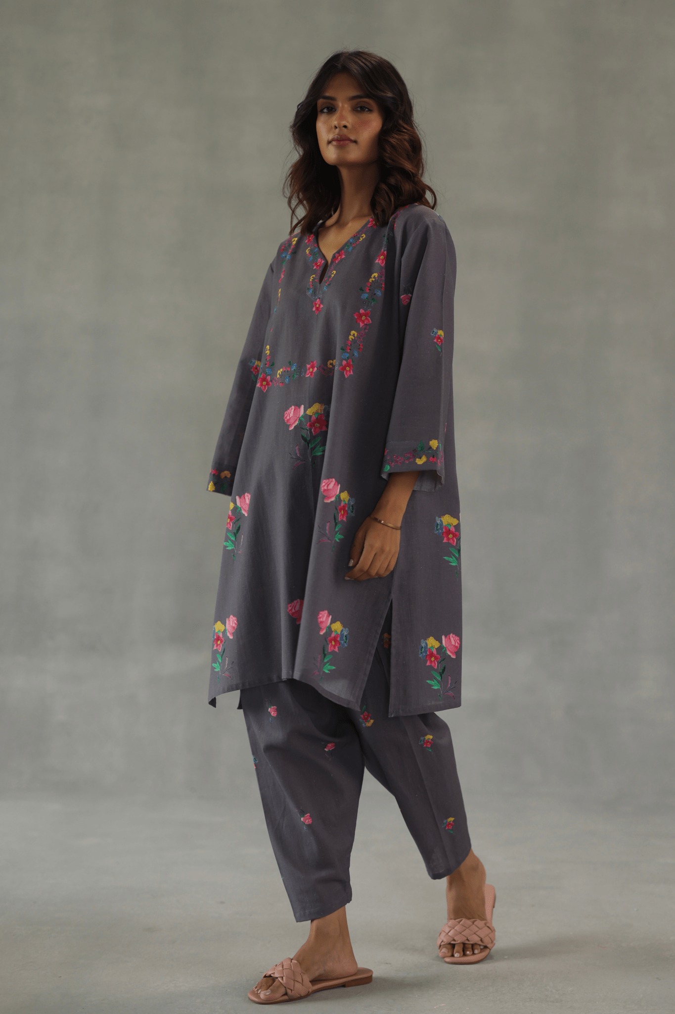 Grey Jardin Tunic Set - Roza Pret - Elahe