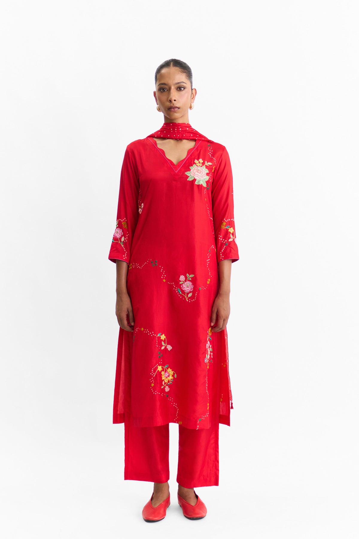 Yuki Red Kurta Set