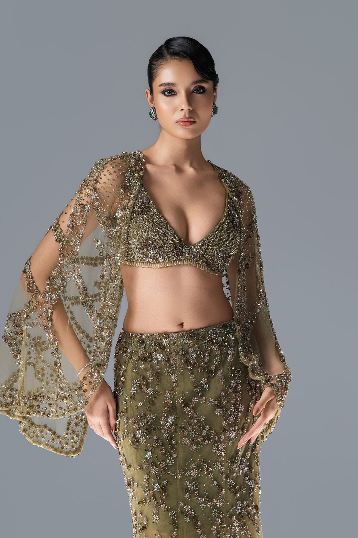 Nova Fern Lehenga Cape Set