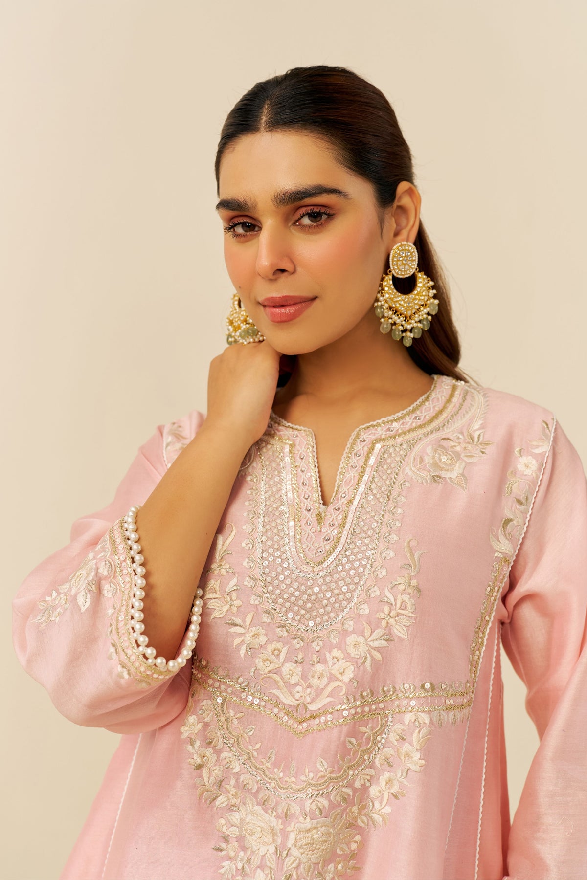 Aiza Blush Pink Kurta Set