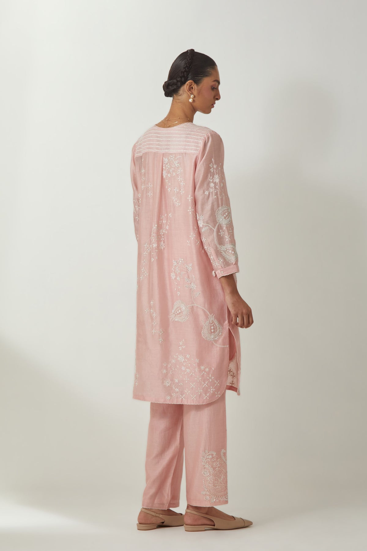 Pink Sequins Kurta Set