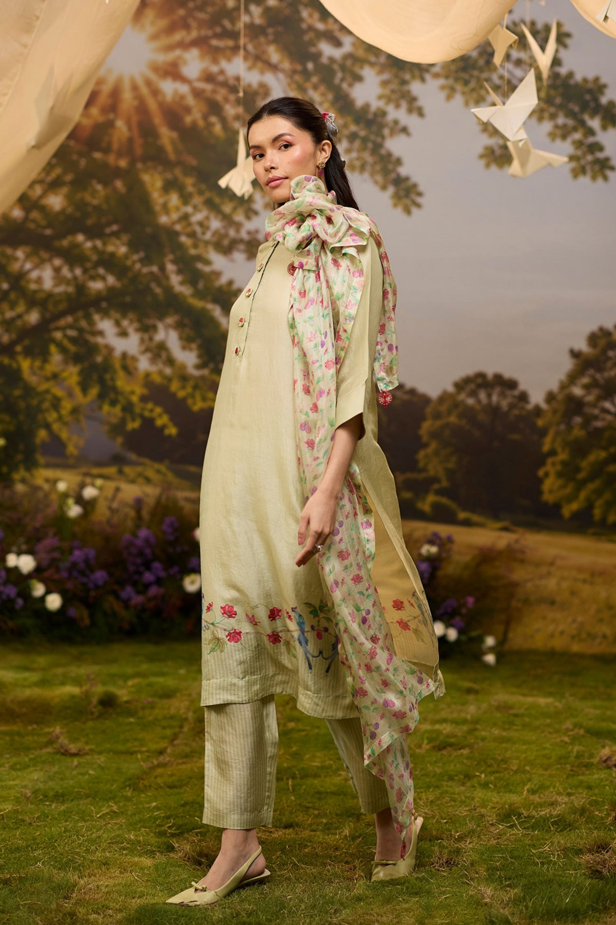 Garden's Edge Yellow Kurta Set