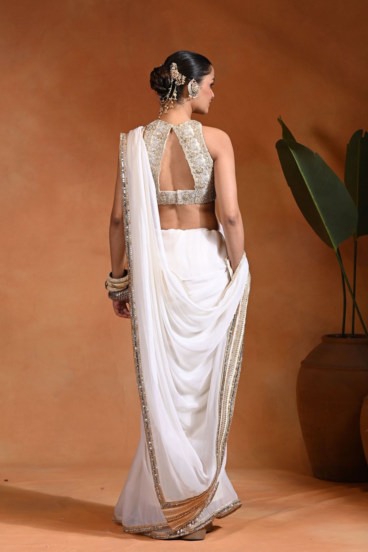 Noor Ivory Gold Saree