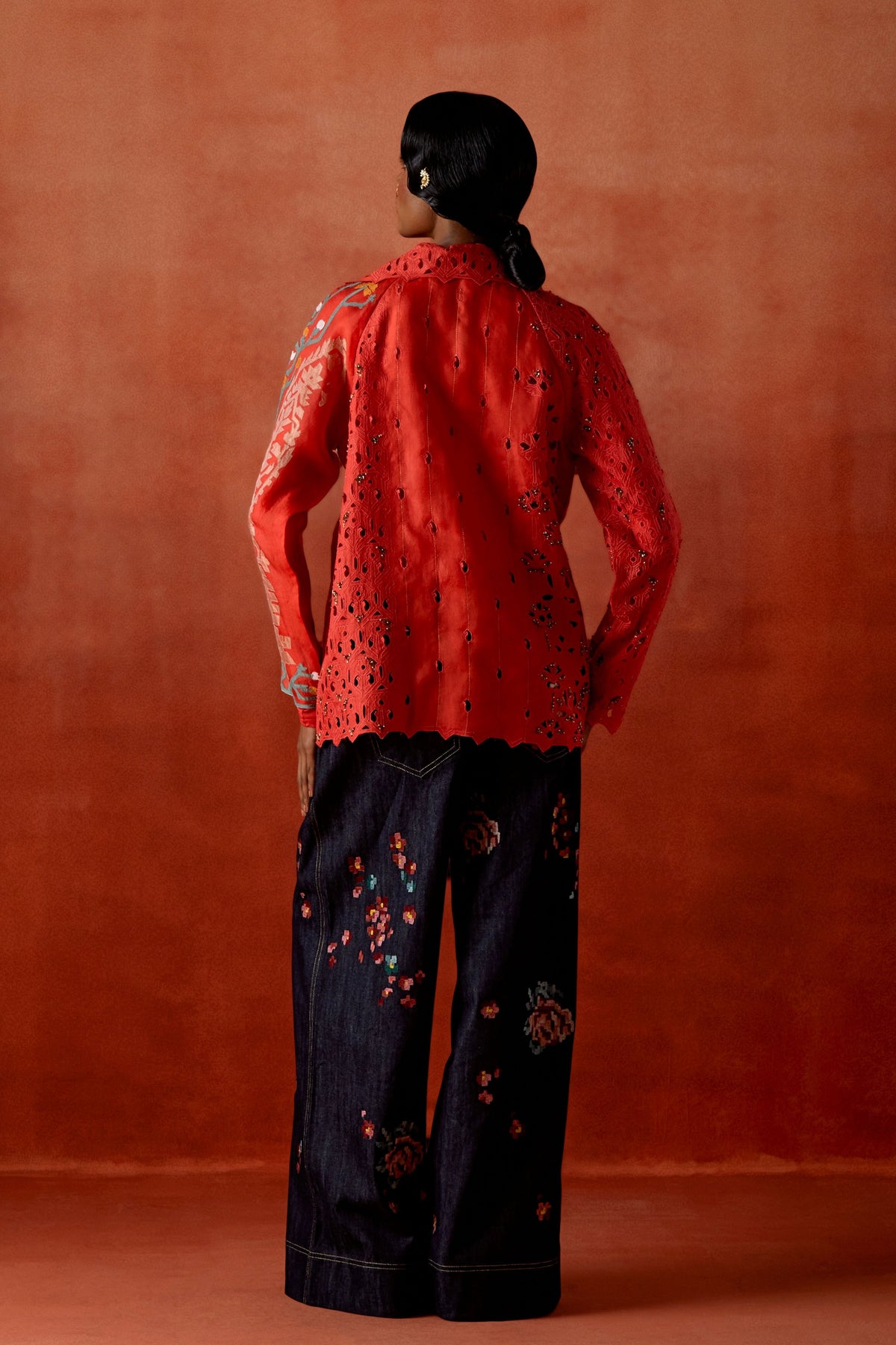 Embroidered Trench Set