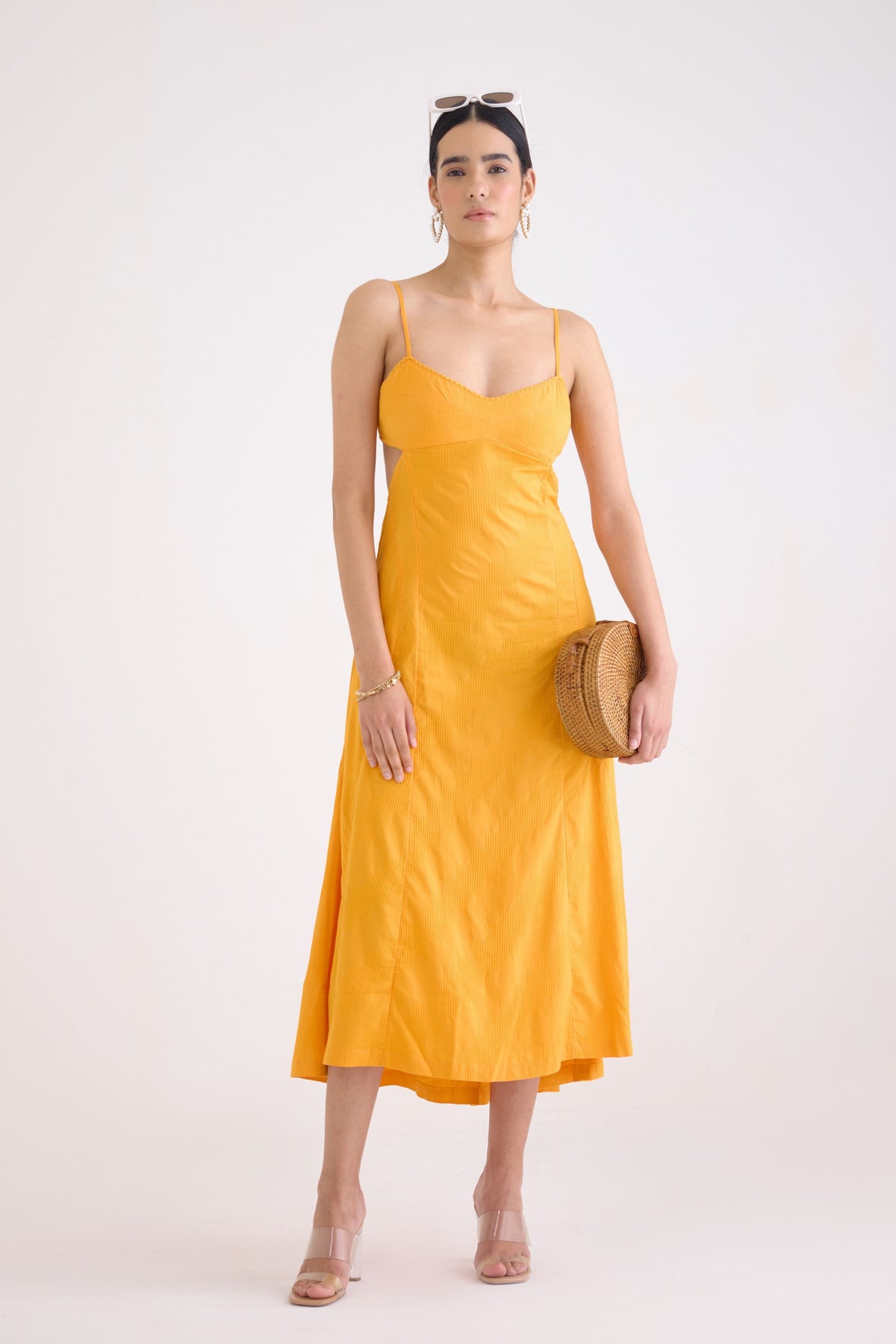 Dania Orange Midi Dress