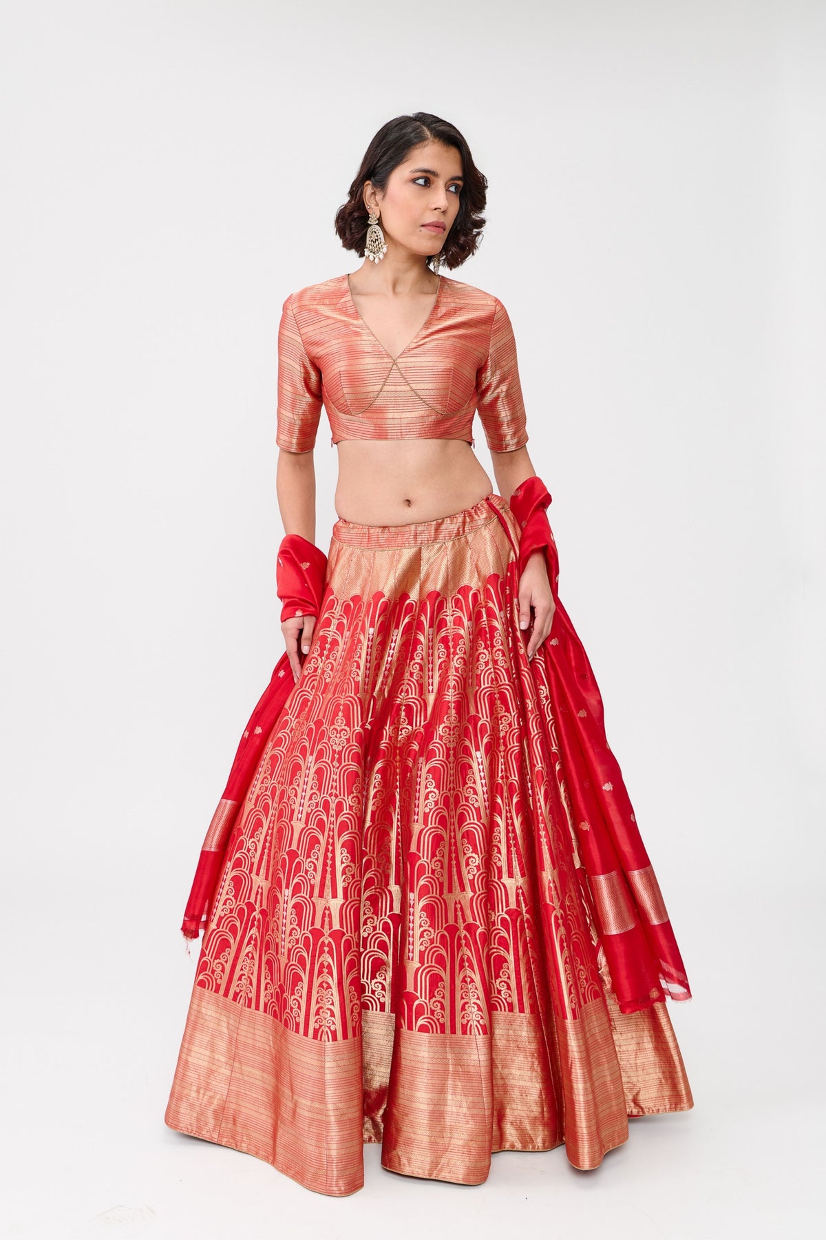 Red Aatishi Lehenga Set